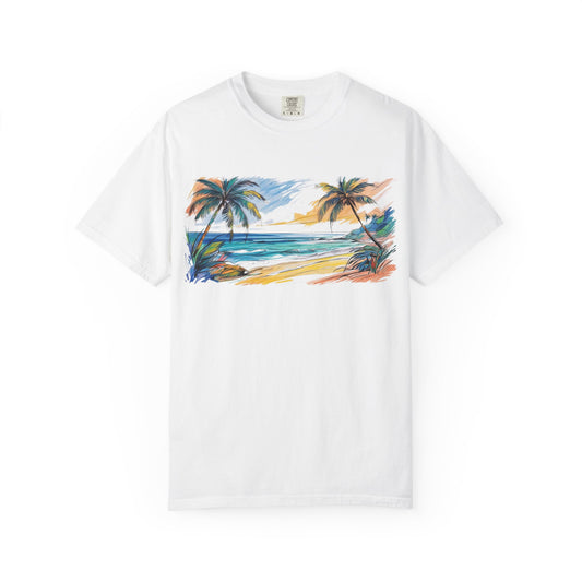 Tropical Paradise T-Shirt, 100% Ring-Spun Garment-Dyed Cotton