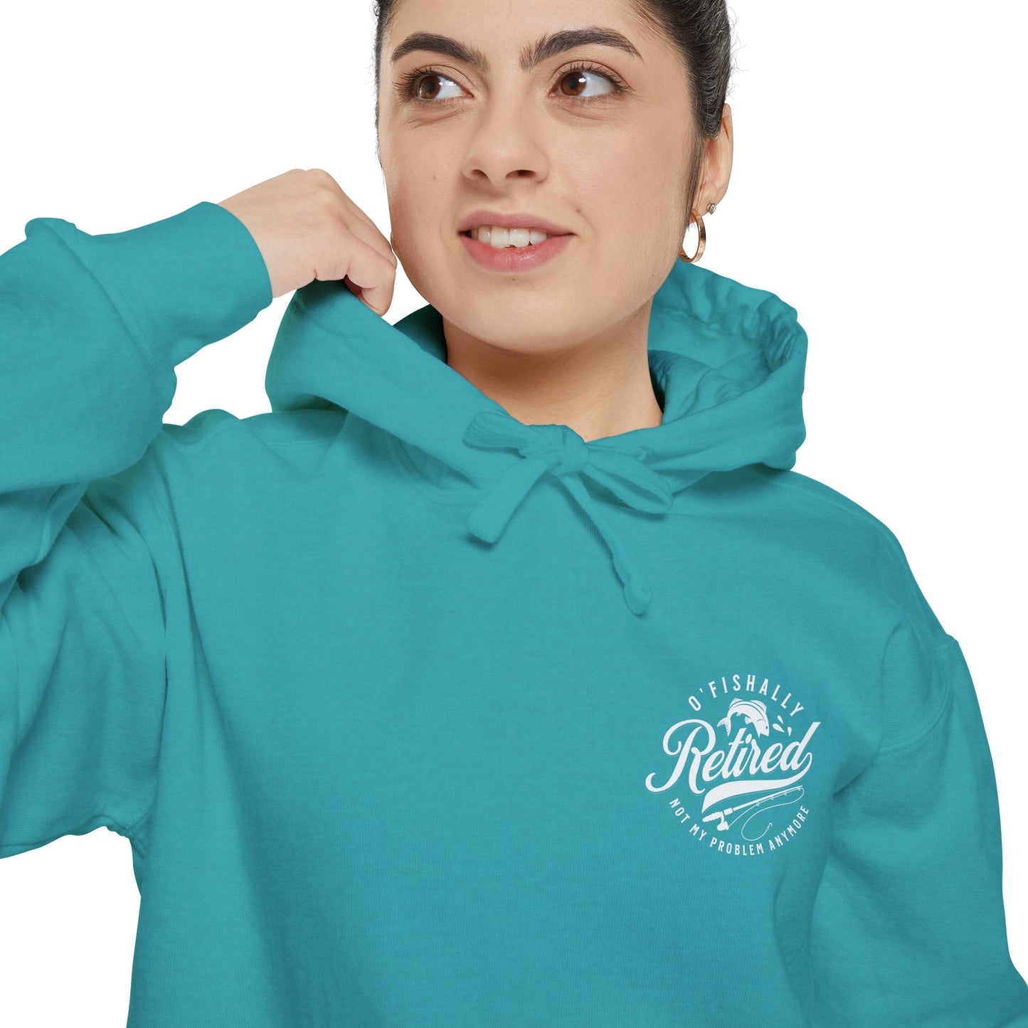 O'Fishally Retired Hoodie, Unisex Garment-Dyed Pullover, Perfect Gift for Retirees, Fishing Lovers, Cozy Everyday Wear, Retirement