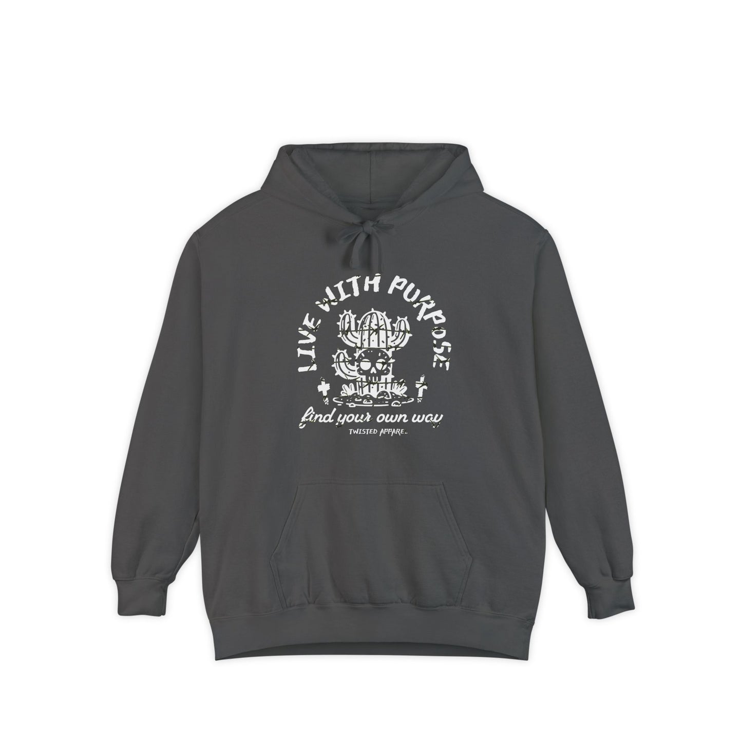 Live with Purpose Hoodie | Unisex Garment-Dyed Hoodie, Motivational Sweatshirt, Casual Wear, Gift for Her, Gift for Him
