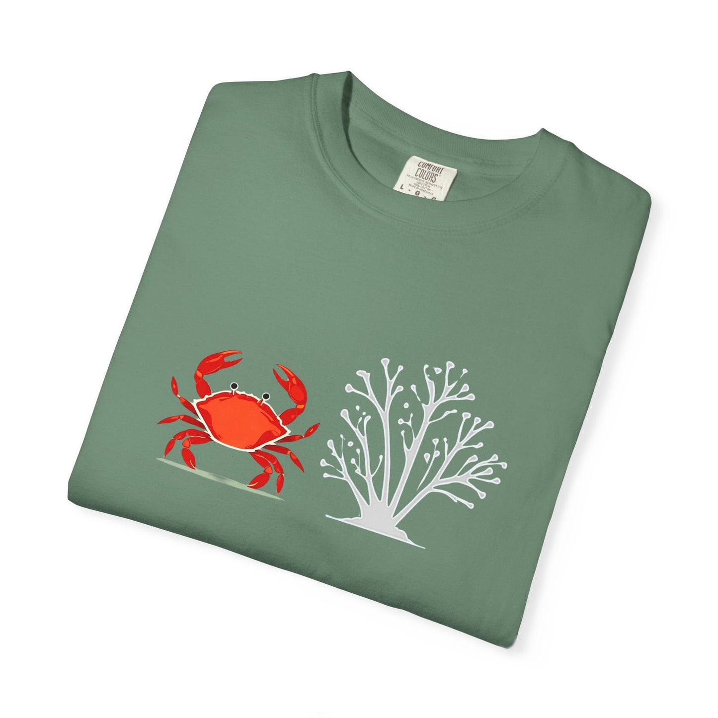 Red Grab And Sun Burnt Coral T-Shirt, 100% Ring-Spun Garment-Dyed Cotton