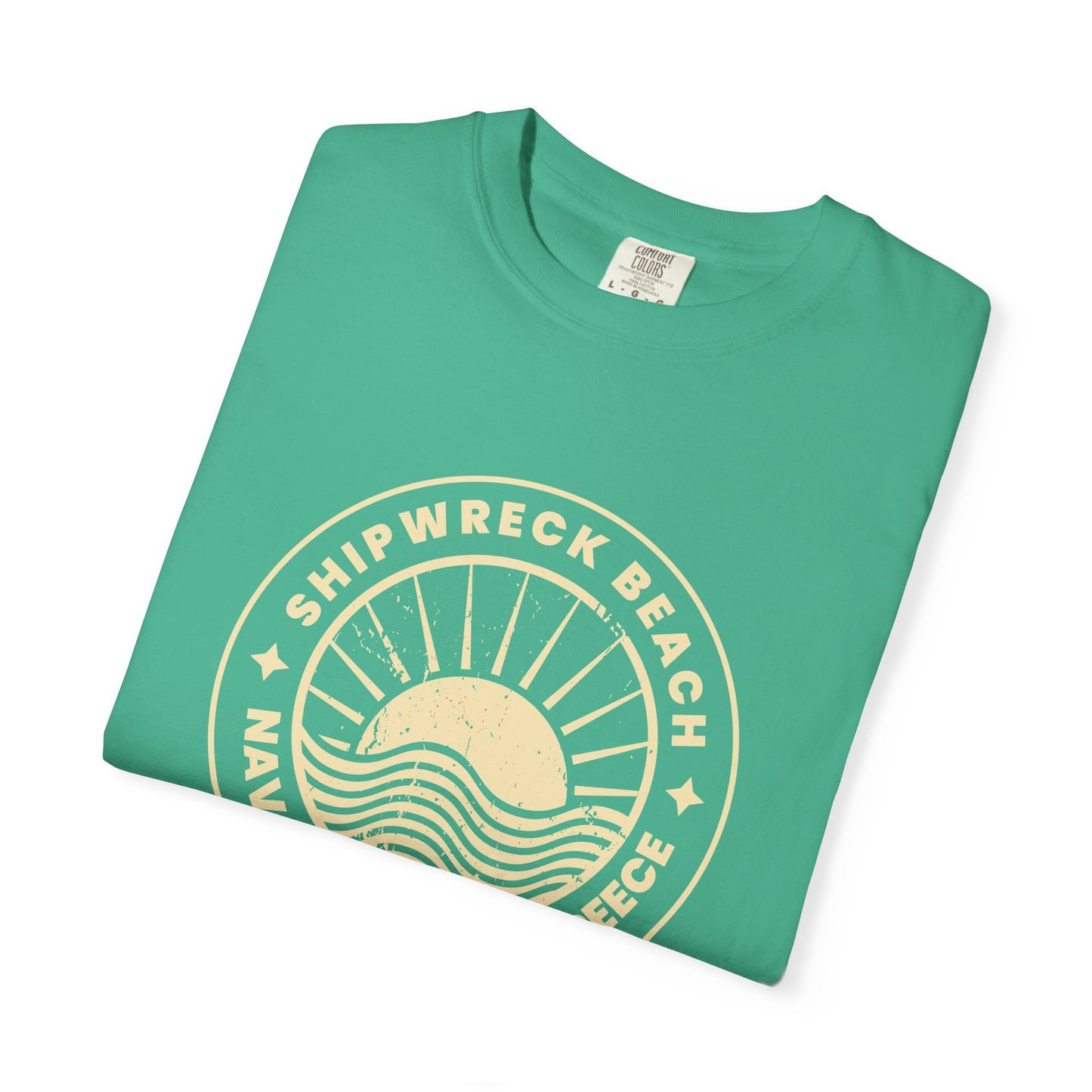 Shipwrecked Garment-Dyed T-Shirt with Retro Beach Design, Casual Beachwear, Gift for Travelers, Summer Vibes, Easygoing Style