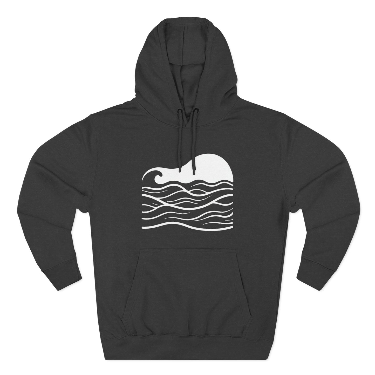 Atlantic Ocean Wave Fleece Hoodie - Cozy Surf-Inspired Sweatshirt, Beach Lover Gift, Winter Apparel, Casual Wear, Perfect for Surfing Trips!