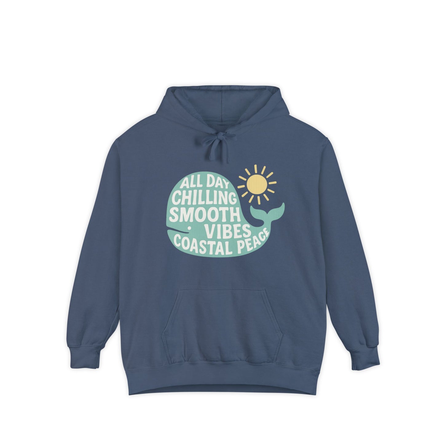 Coastal Vibes Garment-Dyed Hoodie | Chill Style, Beach Wear, Eco-Friendly Fashion, Gift for Ocean Lovers, Summer Outfits