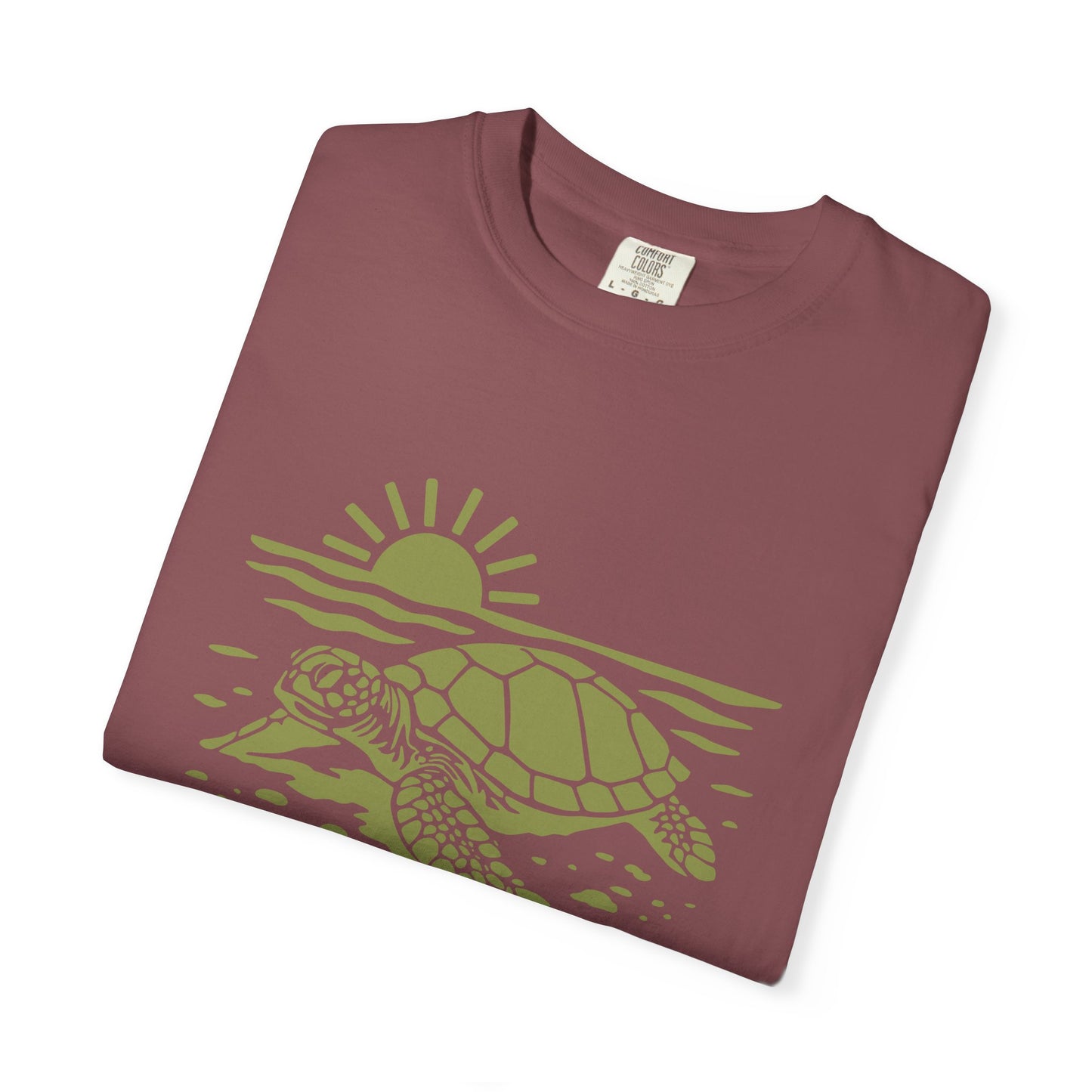 Ocean-Inspired Garment-Dyed T-Shirt, Turtle Design Tee for Nature Lovers, Beach Day Outfits, Eco-Friendly Gift, Summer Vibes