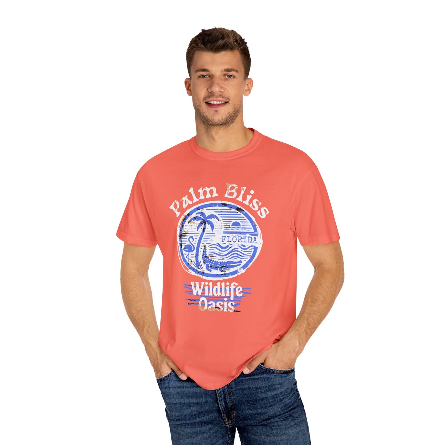 Palm Bliss Wildlife Oasis T-Shirt, Unisex Beach Shirt, Summer Vacation Tee, Gift for Ocean Lovers, Florida Apparel