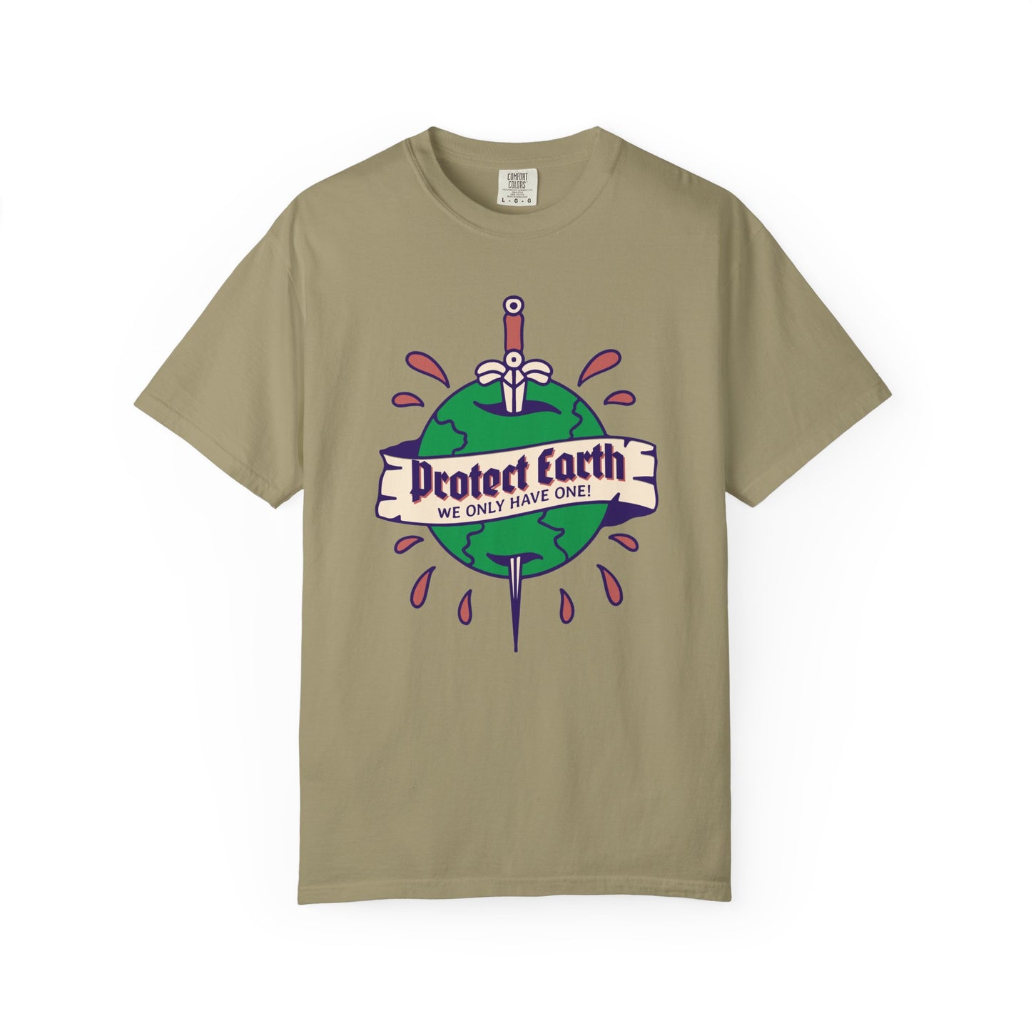 Earth Protection T-Shirt, 100% Ring-Spun Garment-Dyed Cotton