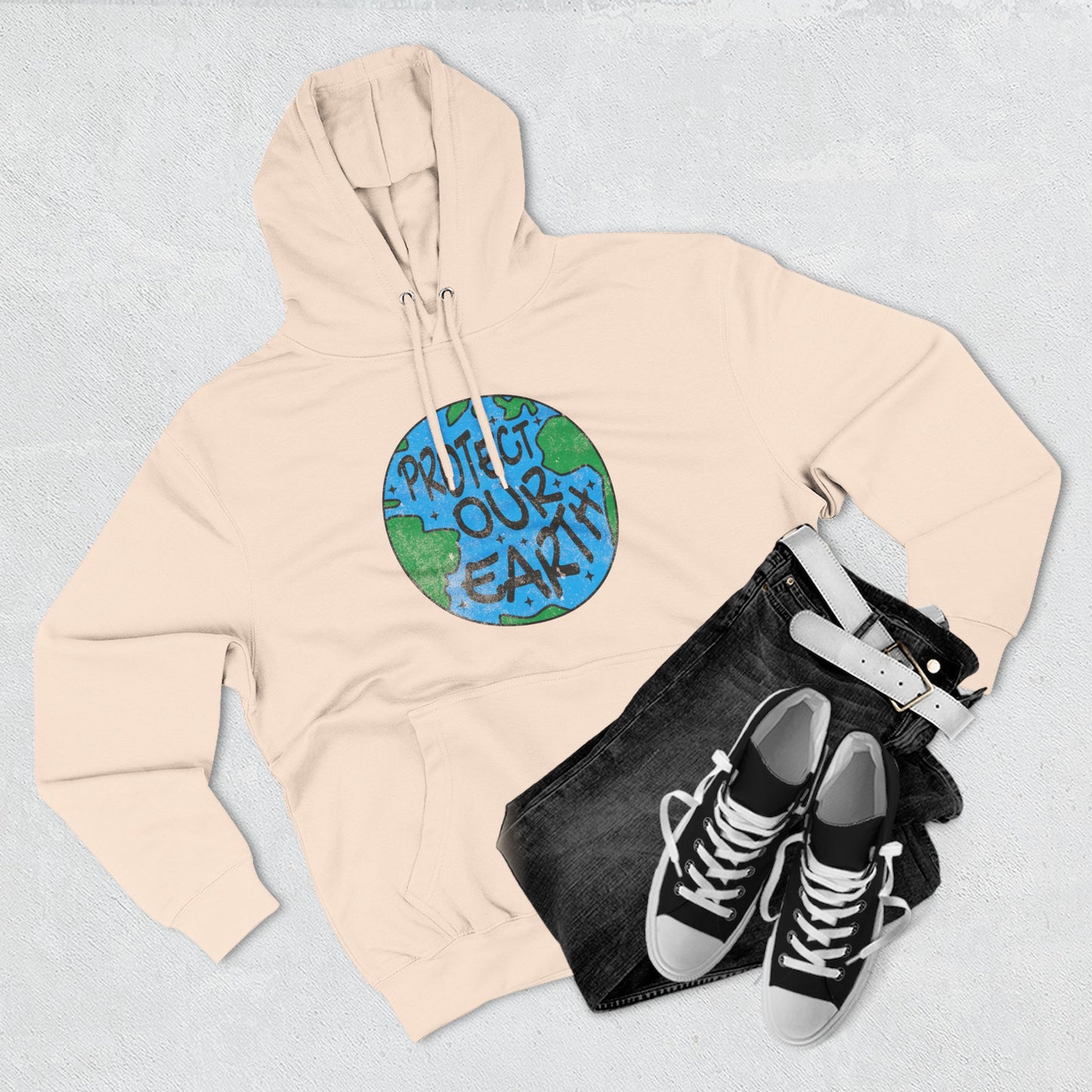 Earth Day Fleece Hoodie, Eco-Friendly Sweatshirt, Sustainable Fashion, Protect Our Earth, Gift for Nature Lovers