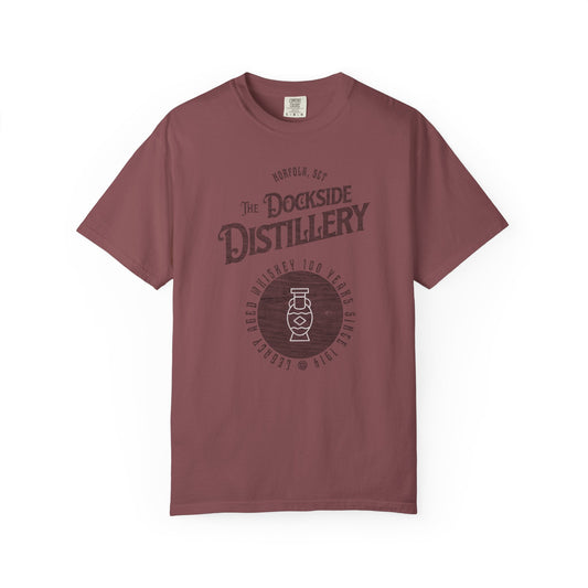 Vintage Dockside Distillery 100 Years T-Shirt, 100% Ring-Spun Garment-Dyed Cotton
