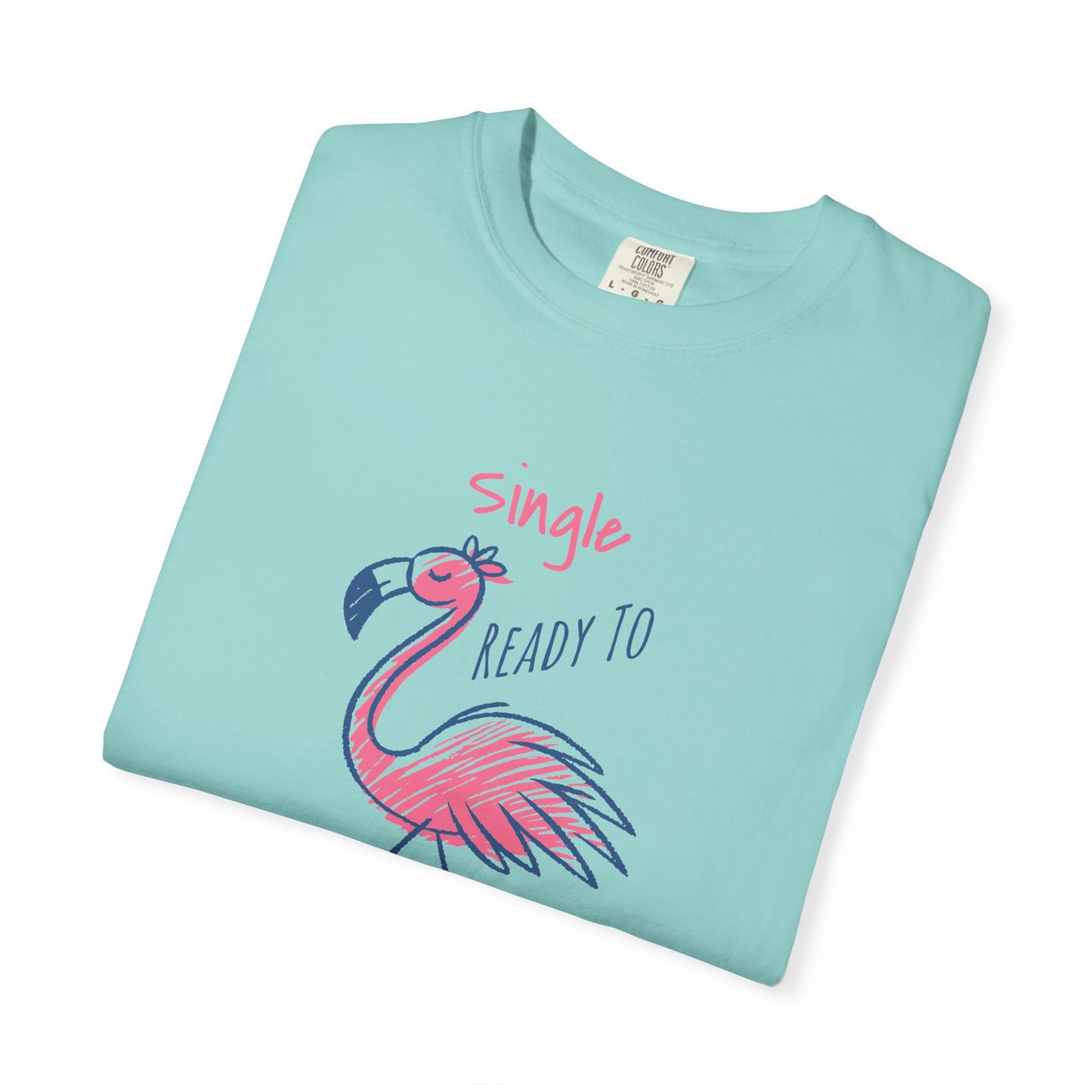 Flamingo 'Single, Ready to Flammingle' Unisex T-Shirt, Cute Summer Tee, Beachwear, Gift for Singles, Fun Party Shirt