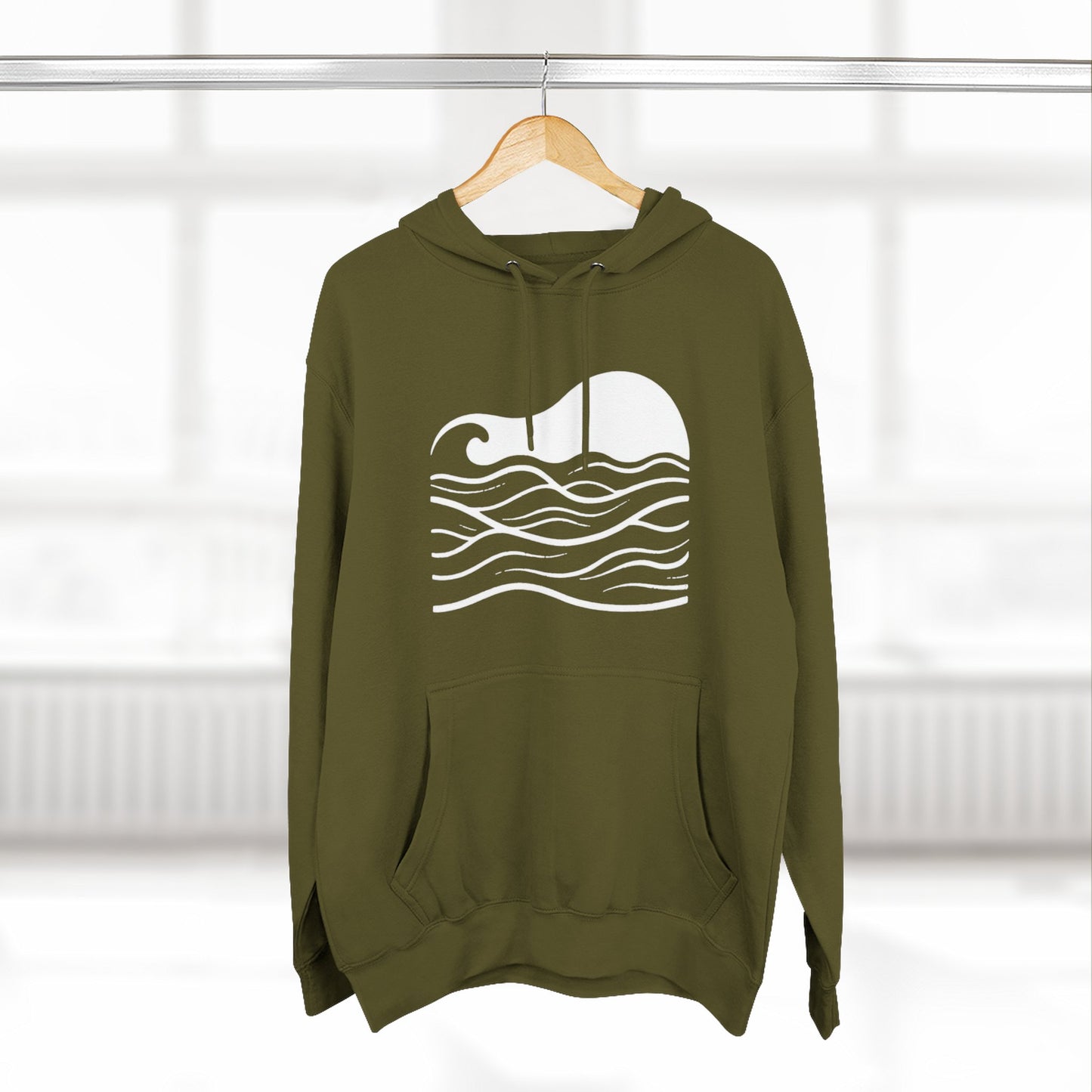 Atlantic Ocean Wave Fleece Hoodie - Cozy Surf-Inspired Sweatshirt, Beach Lover Gift, Winter Apparel, Casual Wear, Perfect for Surfing Trips!