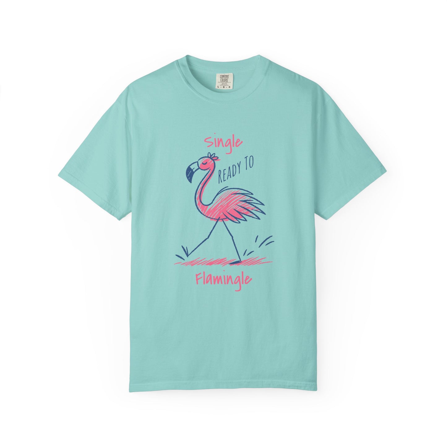 Flamingo 'Single, Ready to Flammingle' Unisex T-Shirt, Cute Summer Tee, Beachwear, Gift for Singles, Fun Party Shirt