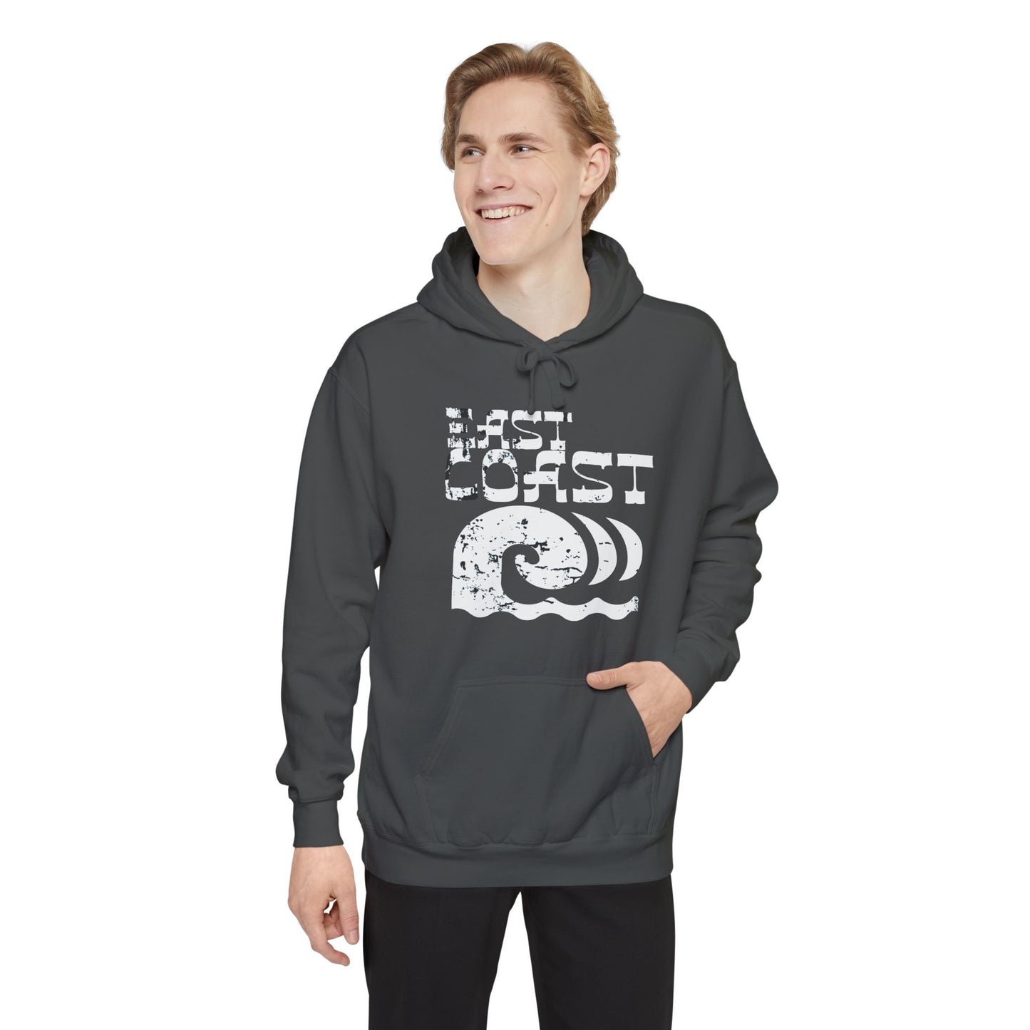 Coastal Vibes Hoodie, Unisex Beach Sweatshirt, Last Coast Apparel, Perfect for Summer, Relaxed Fit
