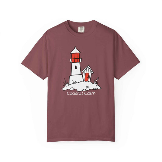 Coastal Calm Lighthouse Graphic T-Shirt - Summer Beach Life Tee