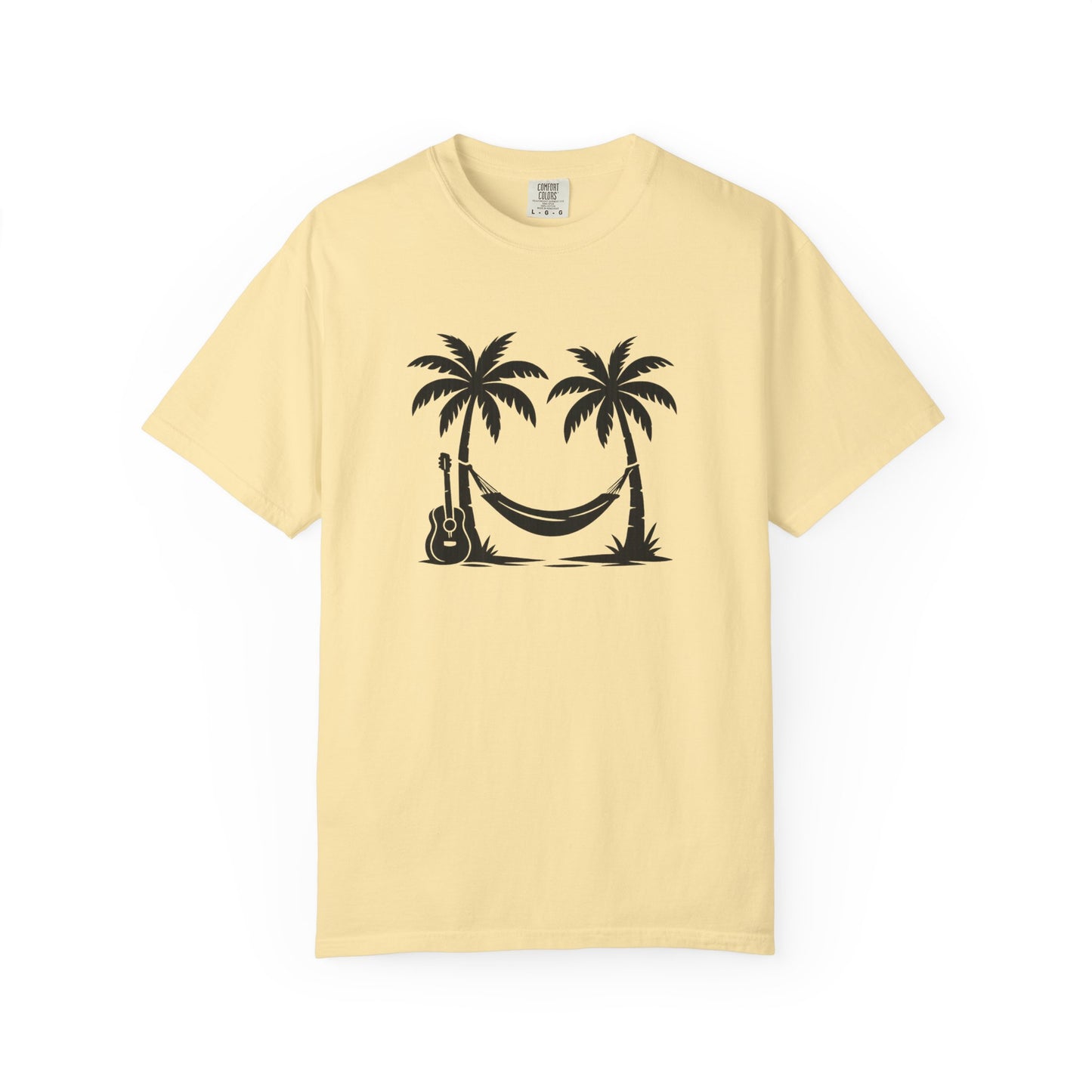 Tropical Vibes T-Shirt - Unisex Garment-Dyed Tee, Relaxing Beachwear, Cool Summer Style, Gift for Music Lovers, Vacation Outfit