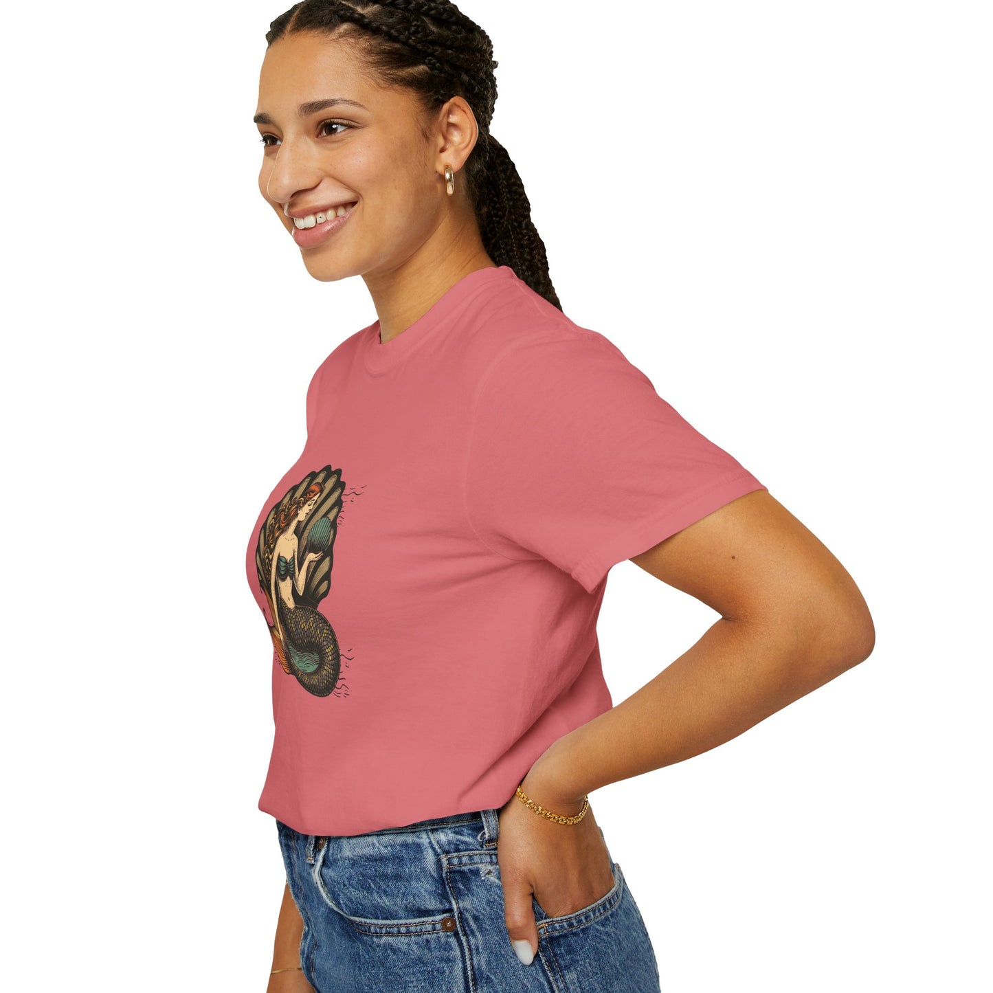 Mermaid T-Shirt, Summer Tee, Gift for Beach Lovers, Vintage Style, Unisex Casual Wear, Ocean Vibe Clothing, Eco-Friendly Fashion