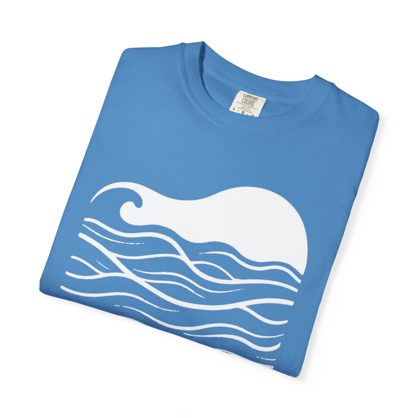 Stenciled Ocean Wave T-Shirt, 100% Ring-Spun Garment-Dyed Cotton