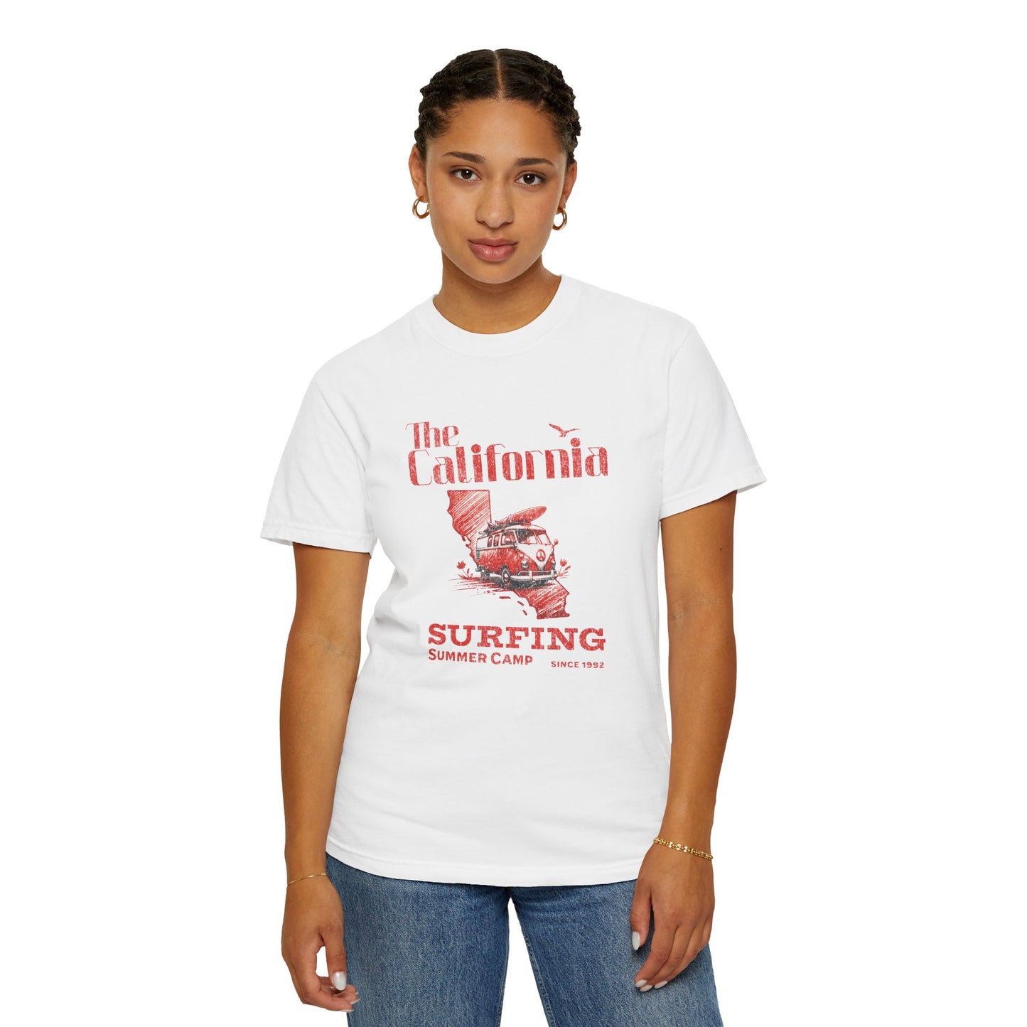 California Surf Camp Unisex T-Shirt, Summer Vibes Tee, Beach Lovers Gift, Men's and Women's Casual Wear, Retro Surfing Apparel