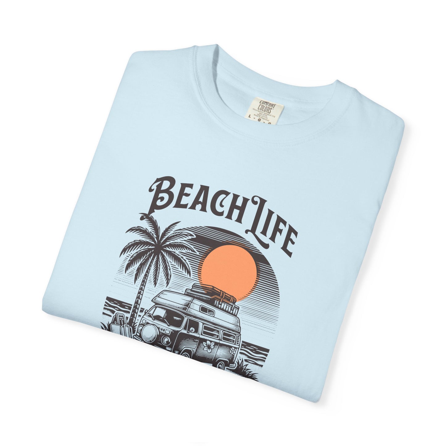 Beach Life Graphic T-Shirt, 100% Ring-Spun Garment-Dyed Cotton