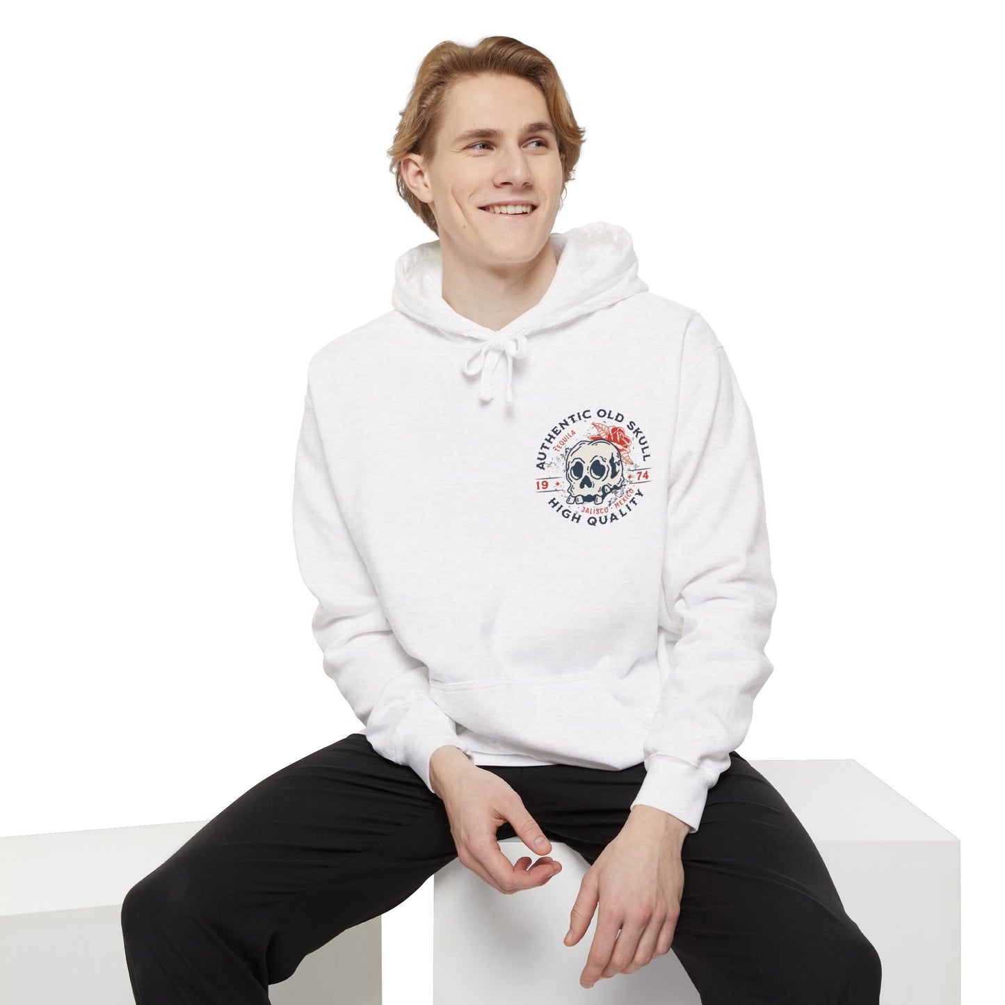 Skull Tequila Back Style Unisex Hoodie - Vintage Style, Comfortable, Ideal for Casual Outings, Gifts, Everyday Wear, Holiday Apparel