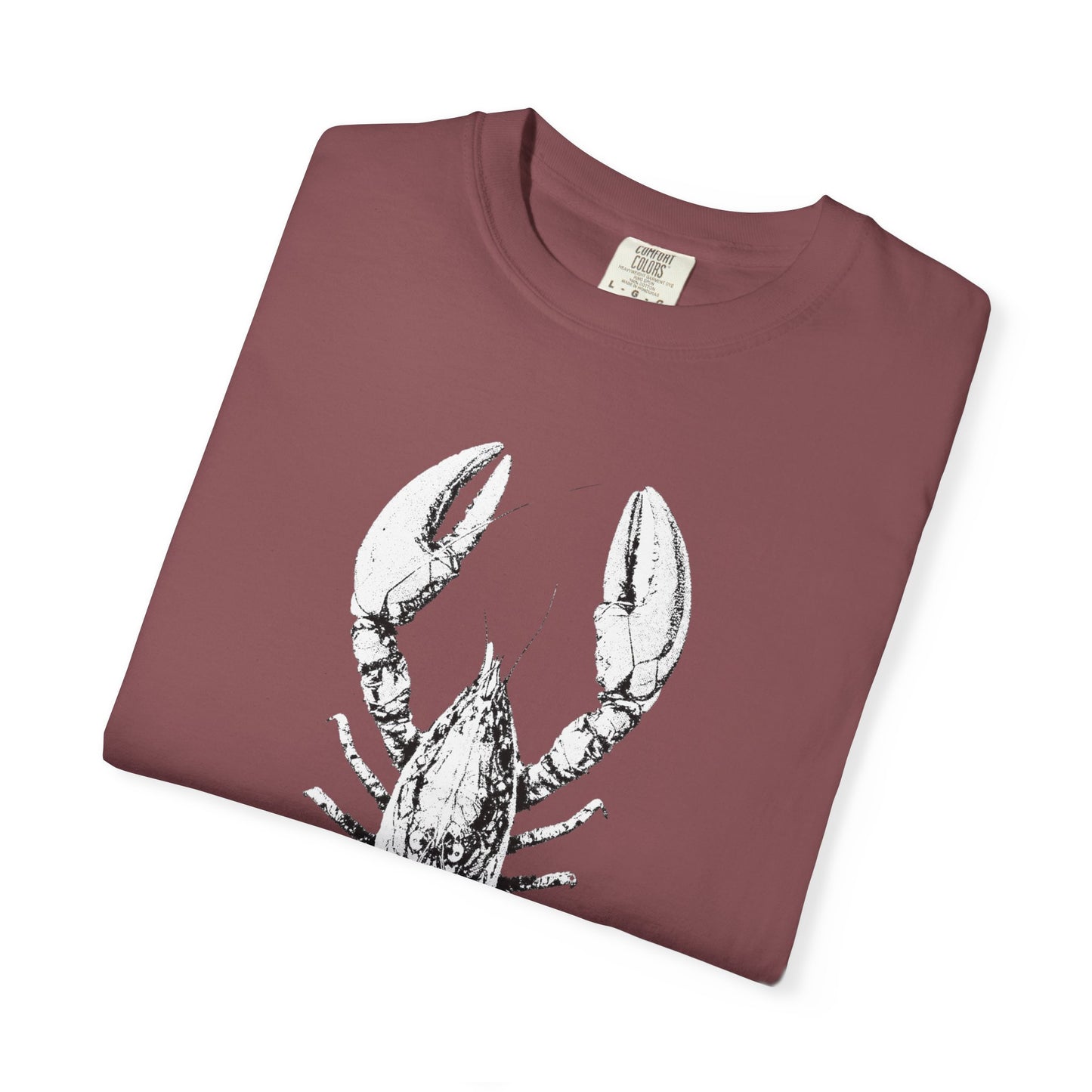 Big White Lobster Graphic T-Shirt, 100% Ring-Spun Garment-Dyed Cotton