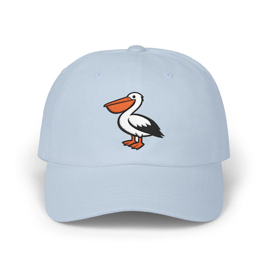 Pelican Beach Summer Dad Cap — Embroidered Coastal Bird Baseball Hat