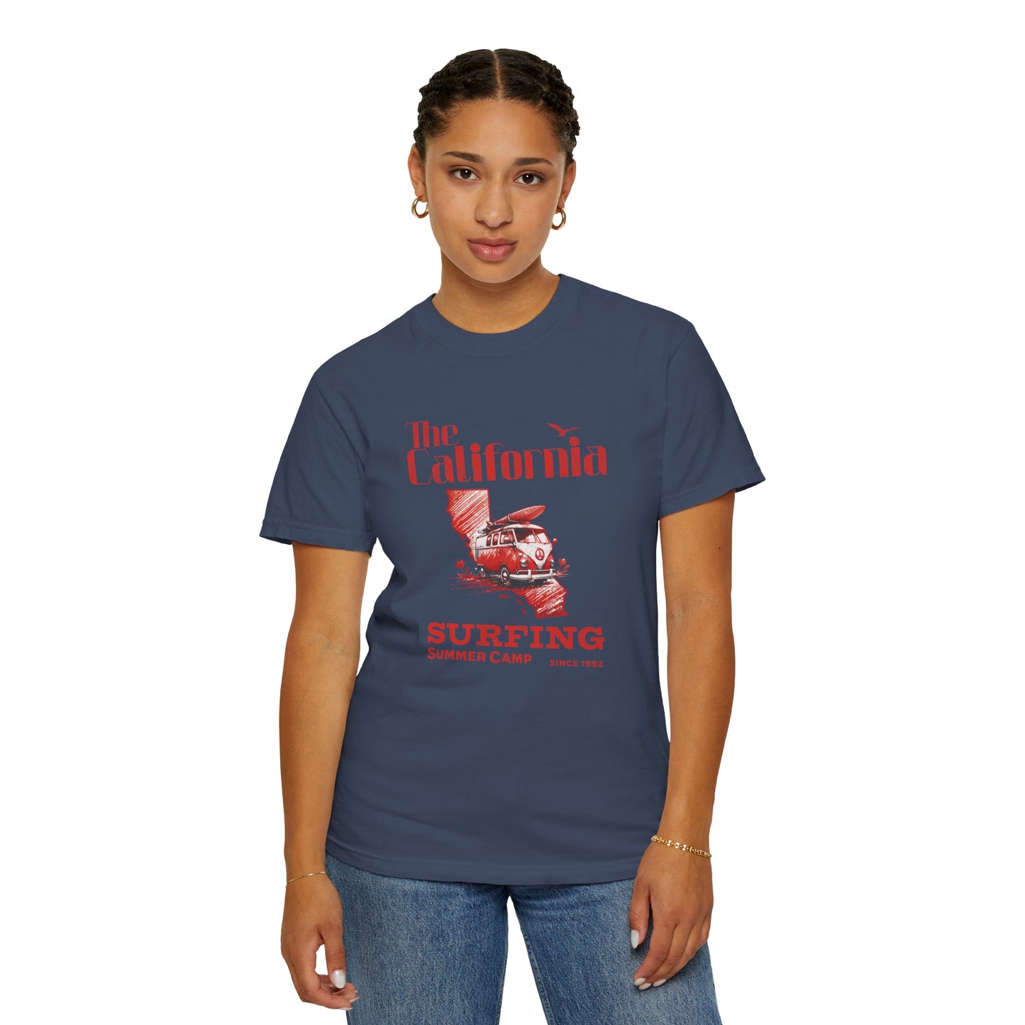 California Surf Camp Unisex T-Shirt, Summer Vibes Tee, Beach Lovers Gift, Men's and Women's Casual Wear, Retro Surfing Apparel