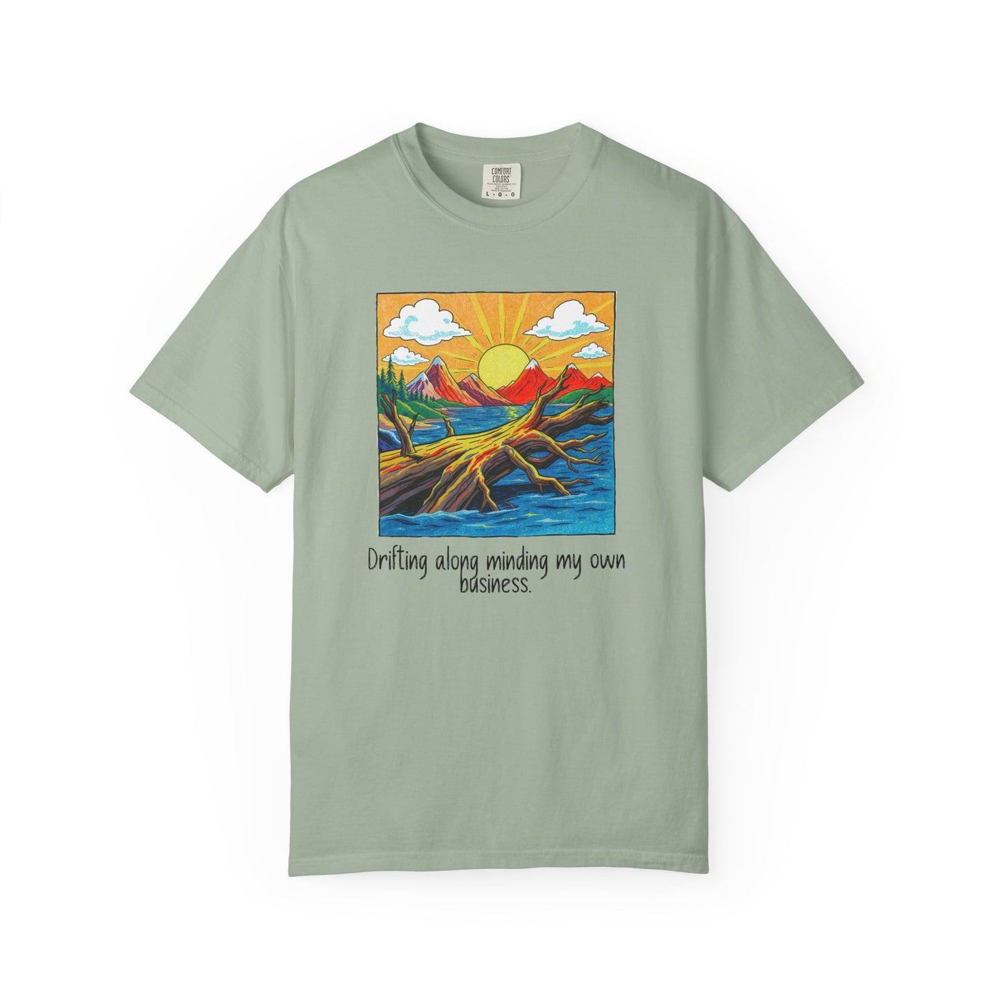 Driftwood Enters Sunset T-Shirt, 100% Ring-Spun Garment-Dyed Cotton