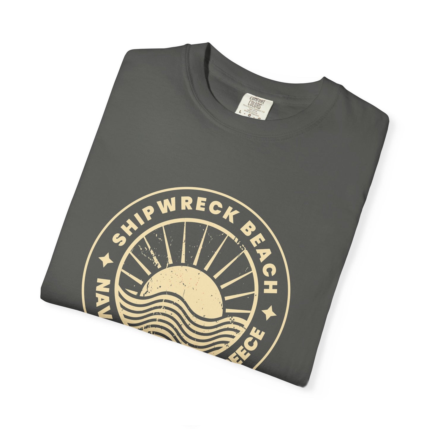 Shipwrecked Garment-Dyed T-Shirt with Retro Beach Design, Casual Beachwear, Gift for Travelers, Summer Vibes, Easygoing Style