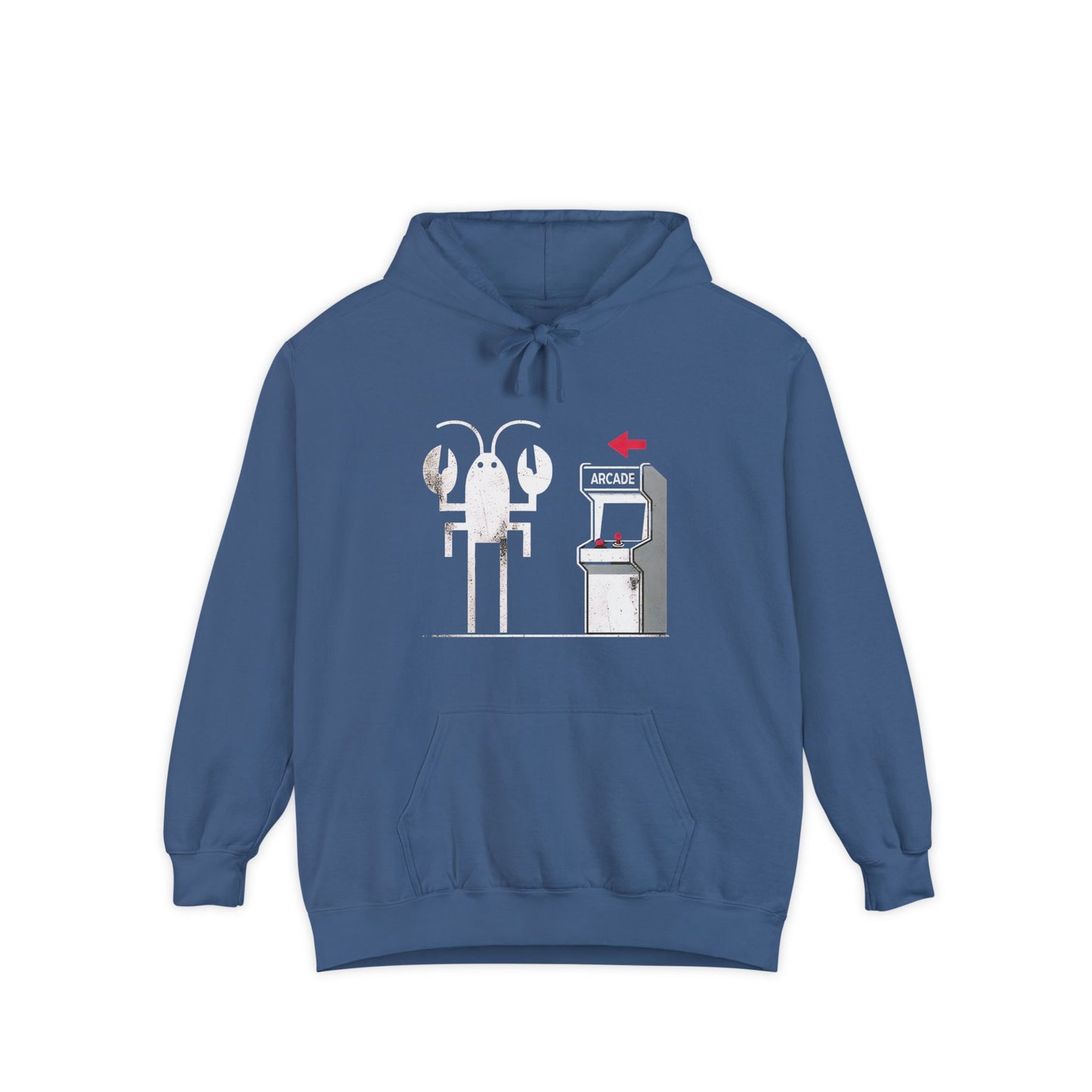 Lobster Arcade Unisex Hoodie, Fun Gift, Casual Wear, Cozy Sweater, Gamer Hoodie, Birthday Present, Seafood Lover Apparel