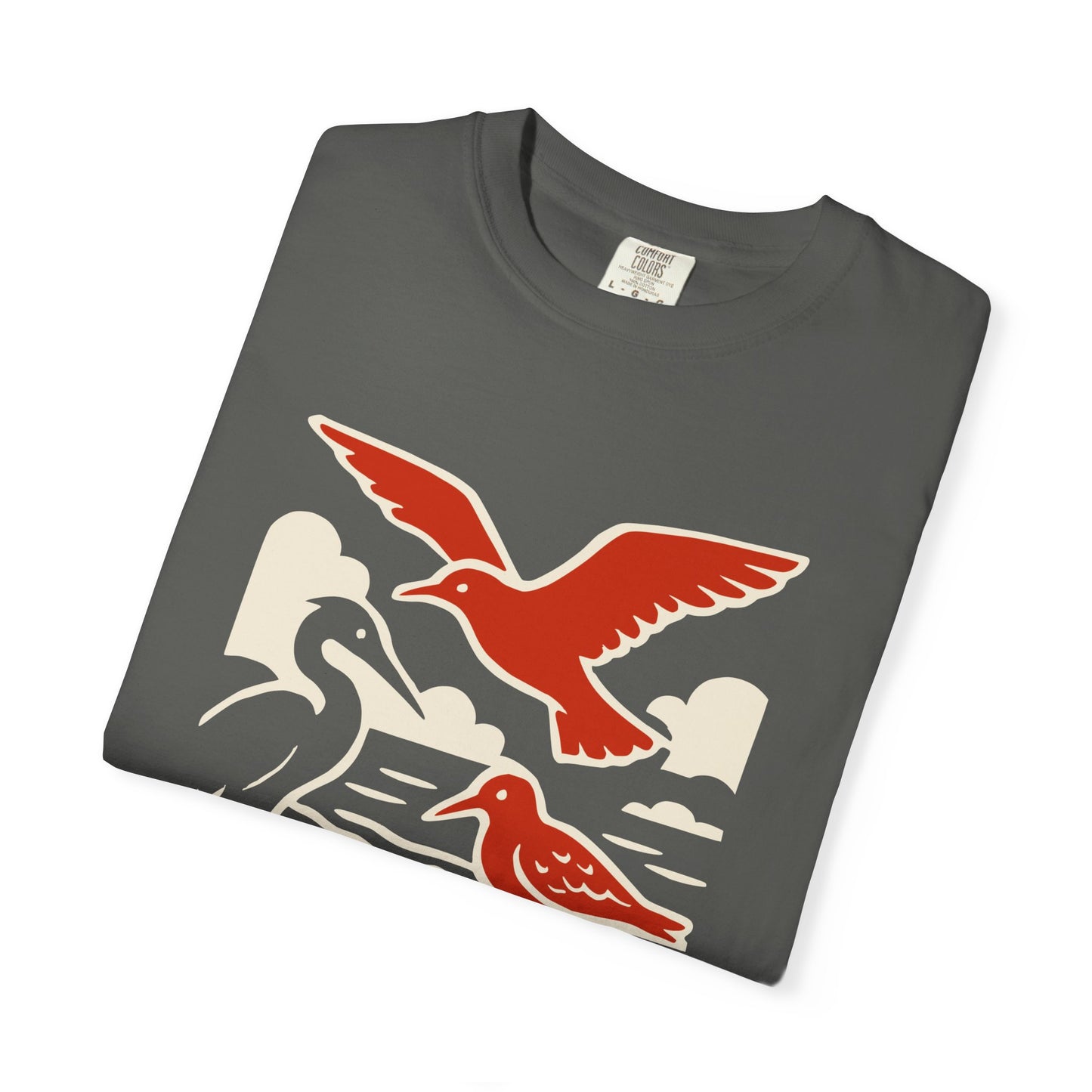 Nature-Inspired Garment-Dyed Bird Graphic Tee, Wildlife T-Shirt, Perfect Gift for Nature Lovers, Summer Style