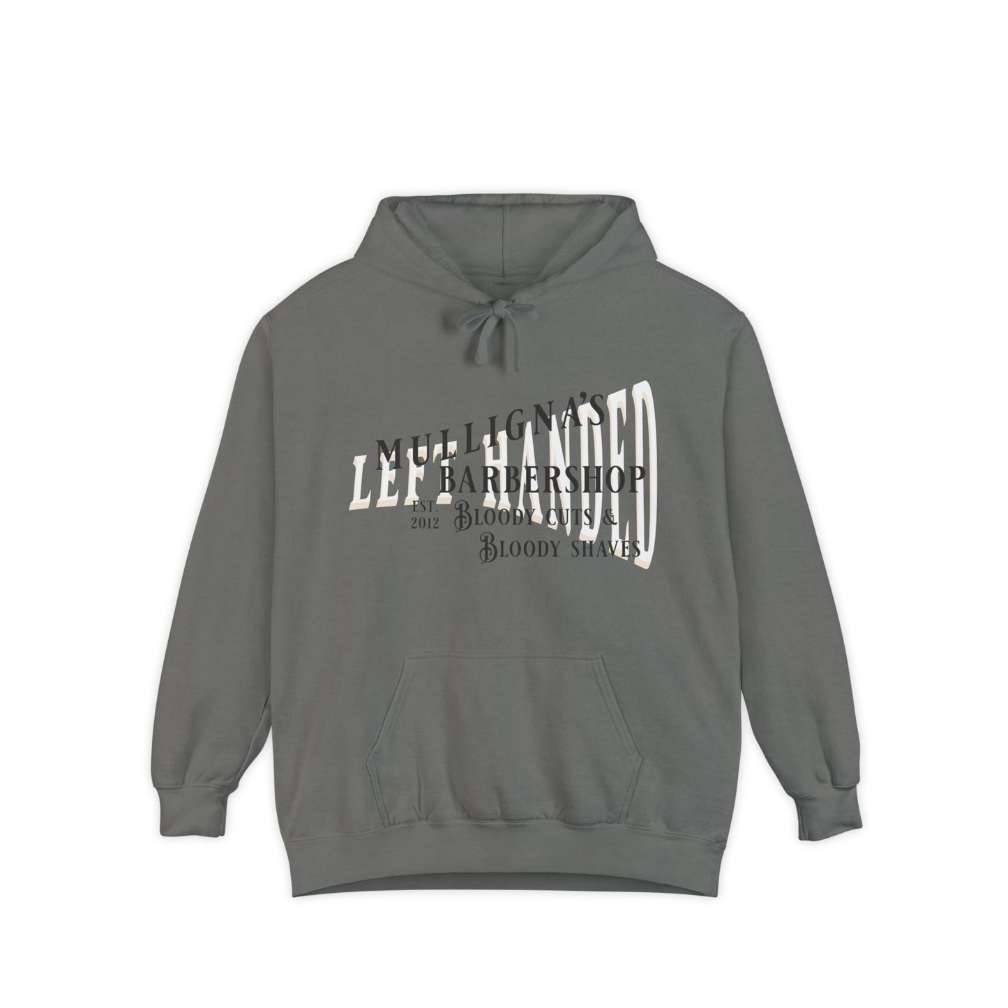 Muligan's Left Handed Shop Hoodie, Garment-Dyed, Warm Winter Hoodie, Summer and Beach Style