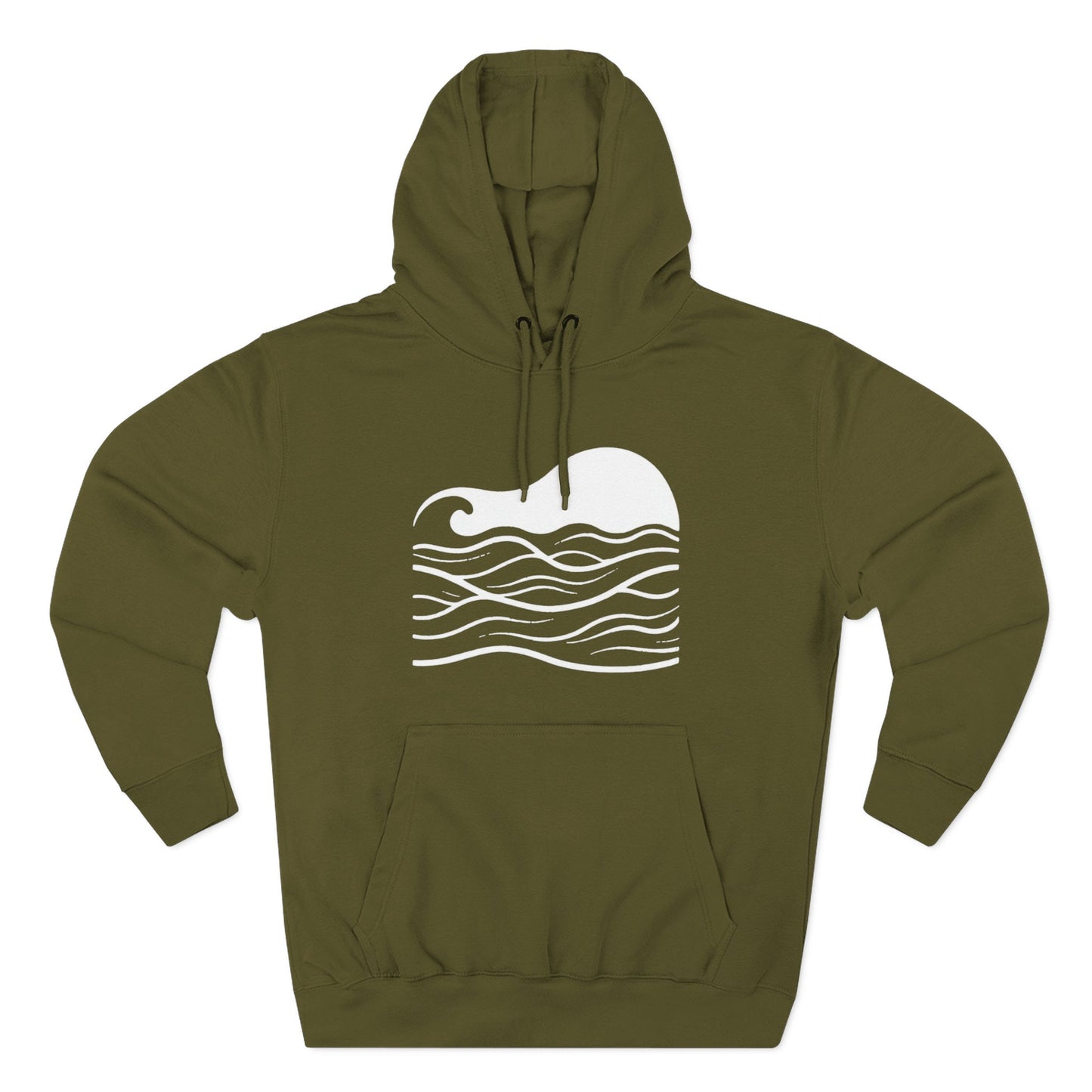 Atlantic Ocean Wave Fleece Hoodie - Cozy Surf-Inspired Sweatshirt, Beach Lover Gift, Winter Apparel, Casual Wear, Perfect for Surfing Trips!