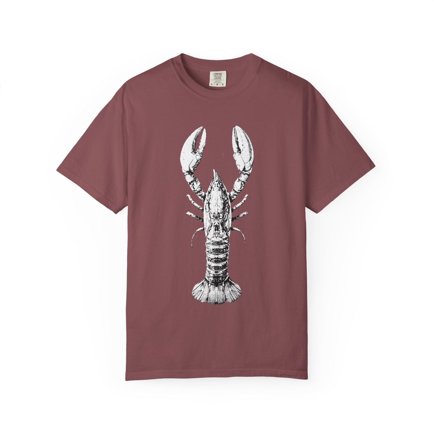 Big White Lobster Graphic T-Shirt, 100% Ring-Spun Garment-Dyed Cotton