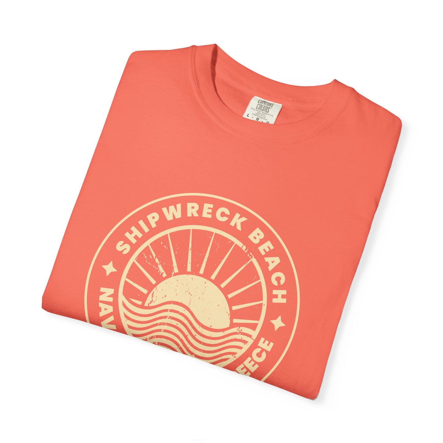 Shipwrecked Garment-Dyed T-Shirt with Retro Beach Design, Casual Beachwear, Gift for Travelers, Summer Vibes, Easygoing Style
