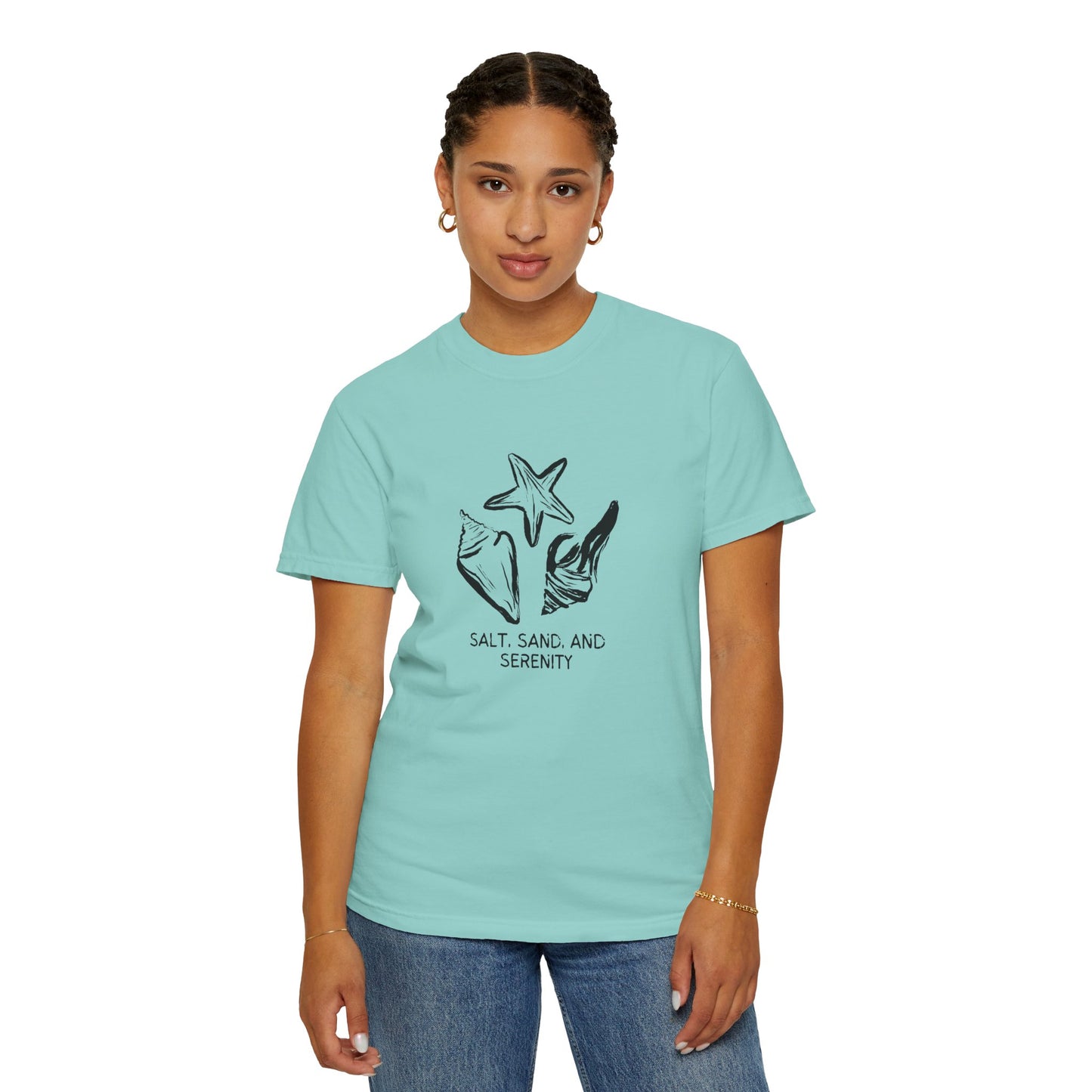 Beach Vibes Unisex T-Shirt, Salt Sand and Serenity Tee, Summer Casual Shirt, Gift for Beach Lovers, Ocean Inspired Apparel