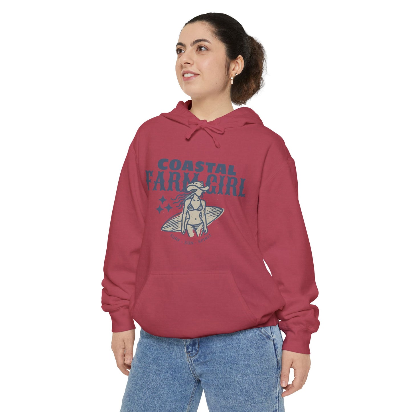 Coastal Farm Girl Hoodie, Casual Beachwear, Comfortable Unisex Hoodie, Perfect Gift for Surf Lovers, Ideal for Fall & Winter