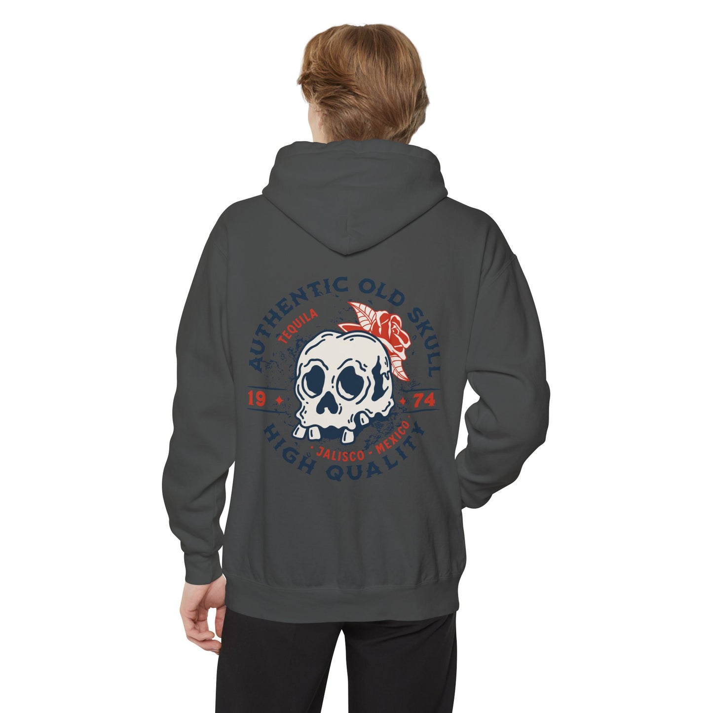 Skull Tequila Back Style Unisex Hoodie - Vintage Style, Comfortable, Ideal for Casual Outings, Gifts, Everyday Wear, Holiday Apparel