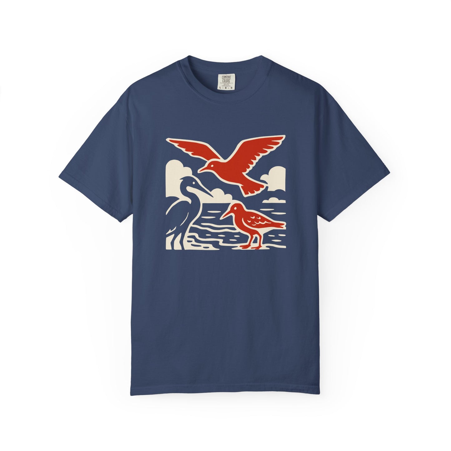 Nature-Inspired Garment-Dyed Bird Graphic Tee, Wildlife T-Shirt, Perfect Gift for Nature Lovers, Summer Style