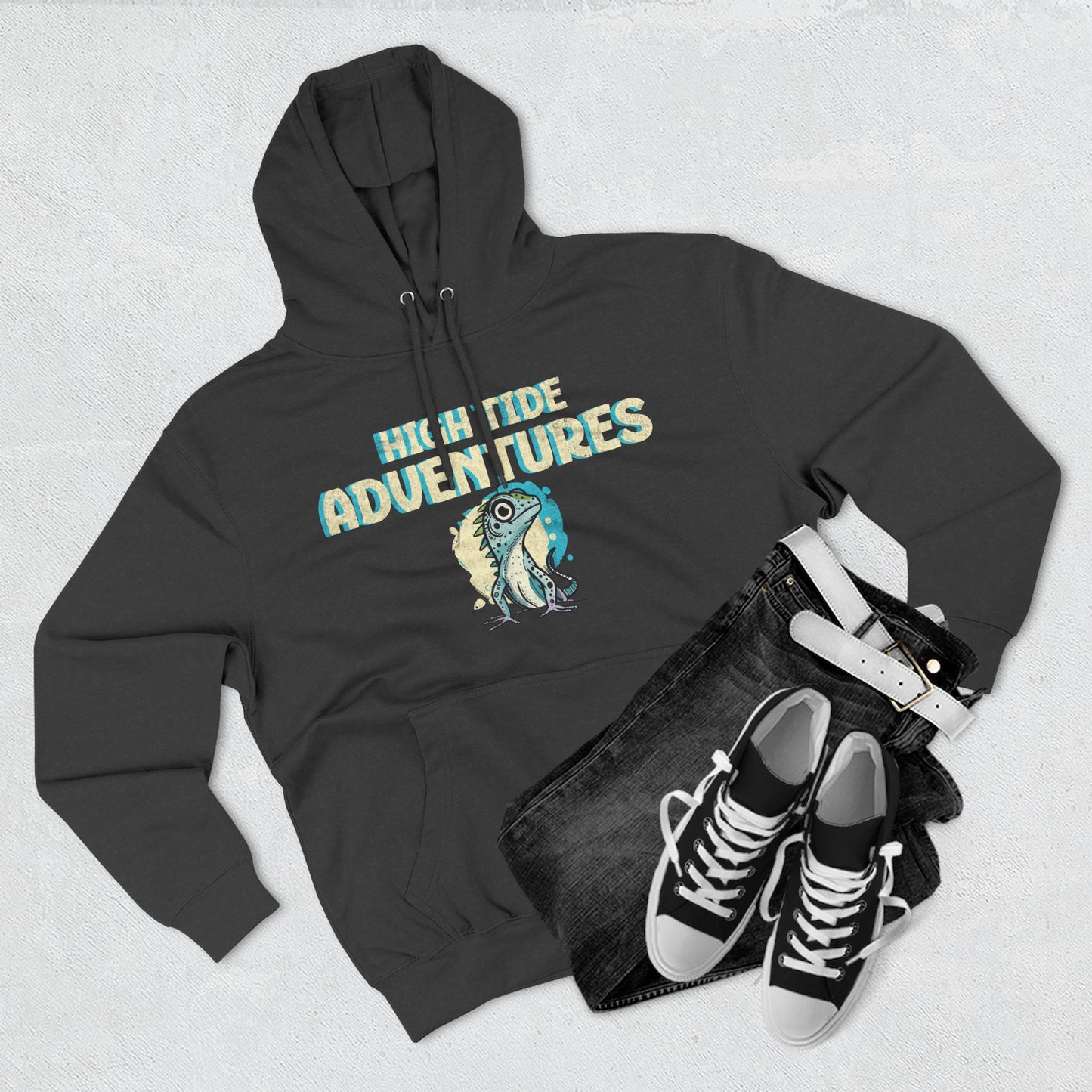High Tide Adventures Hoodie | Cozy Fleece | Ocean Theme | Perfect for Beach Lovers | Unisex Gift for Adventurers