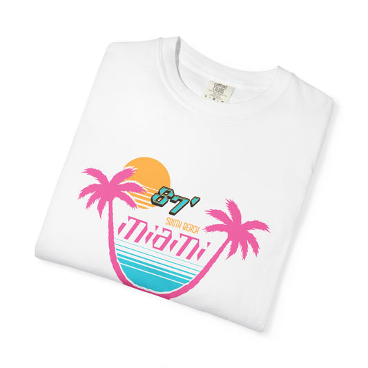 Miami Sunset, Garment-Dyed T-Shirt, Unisex