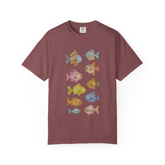 Coral Reef Fish At Play, T-shirt for Ocean Lovers, 100% Ring-Spun Garment-Dyed Cotton