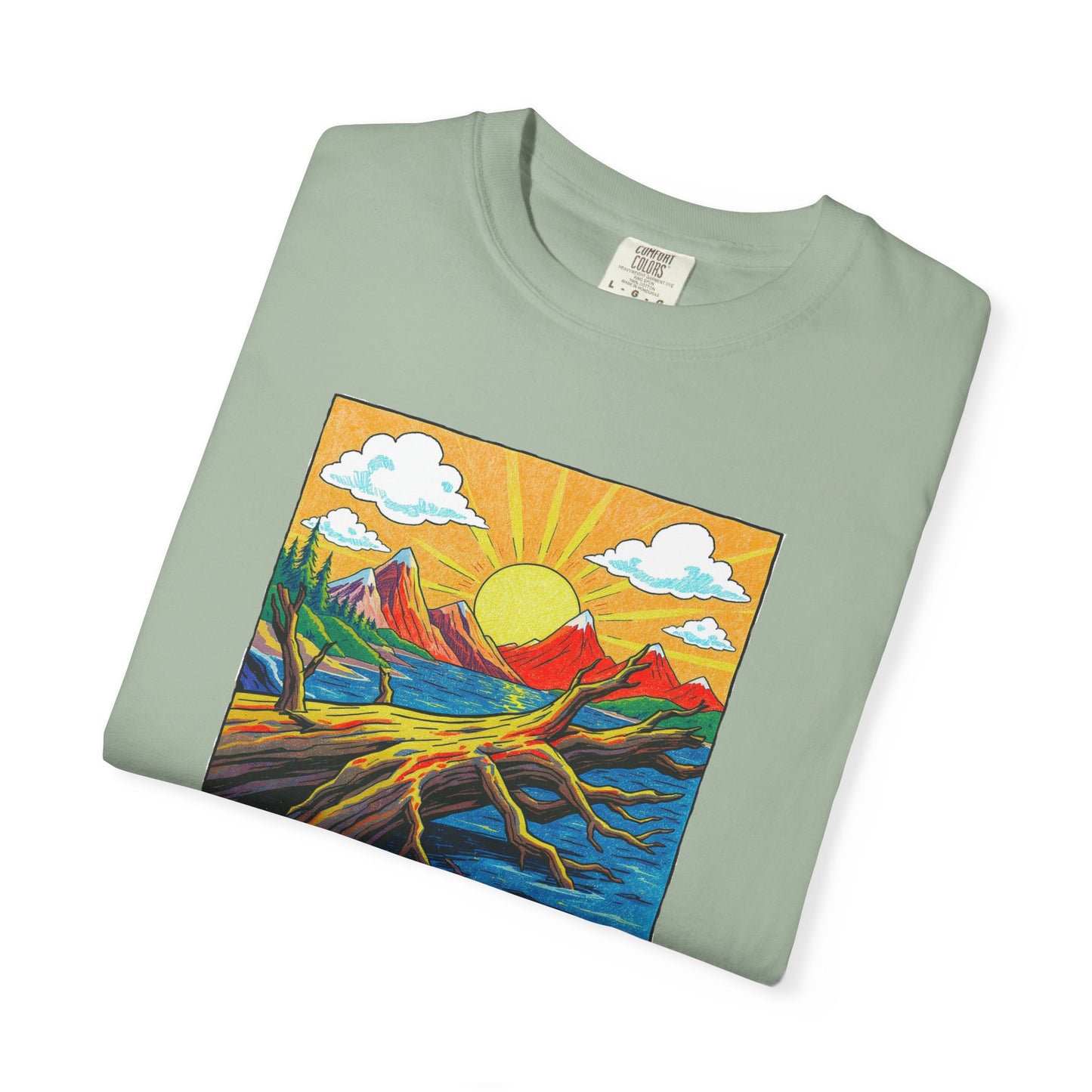 Driftwood Enters Sunset T-Shirt, 100% Ring-Spun Garment-Dyed Cotton