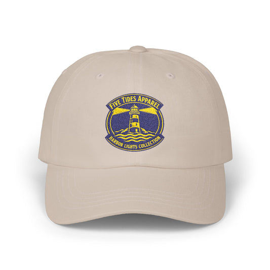 Custom Embroidered Lighthouse Crest Cap, Coastal Baseball Hat