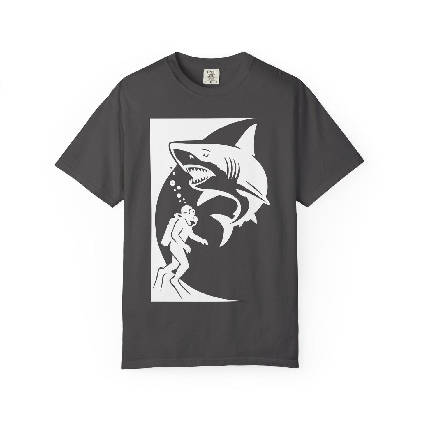 Garment-Dyed Shark T-Shirt - Comfy Everyday Tee for Casual Style, Gift, Vacation, Relaxed Fit, Layering Essential