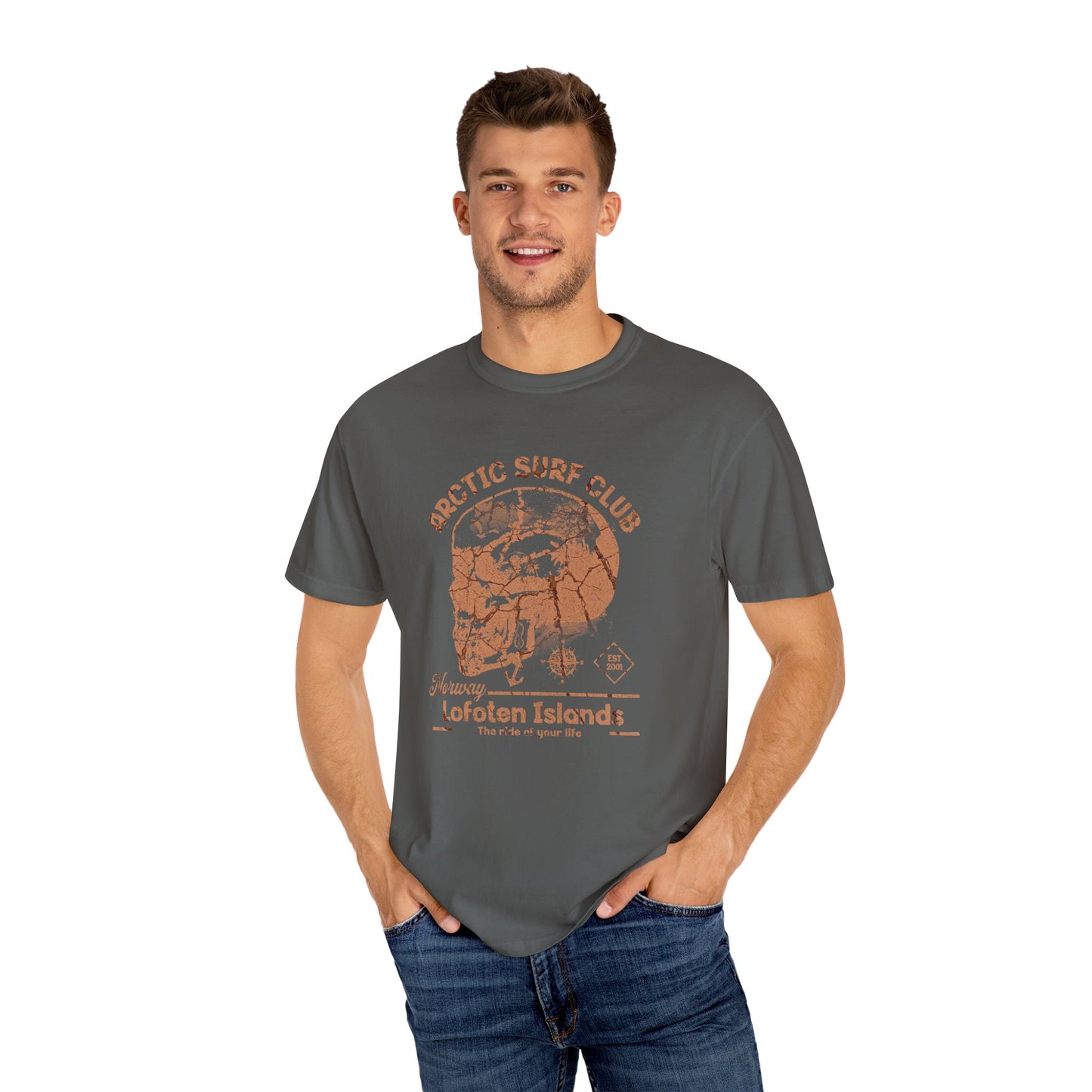 Arctic Surf Club Graphic Tee, Unisex Garment-Dyed T-shirt, Casual Summer Wear, Beach Vacation Shirt, Gift for Surf Lovers