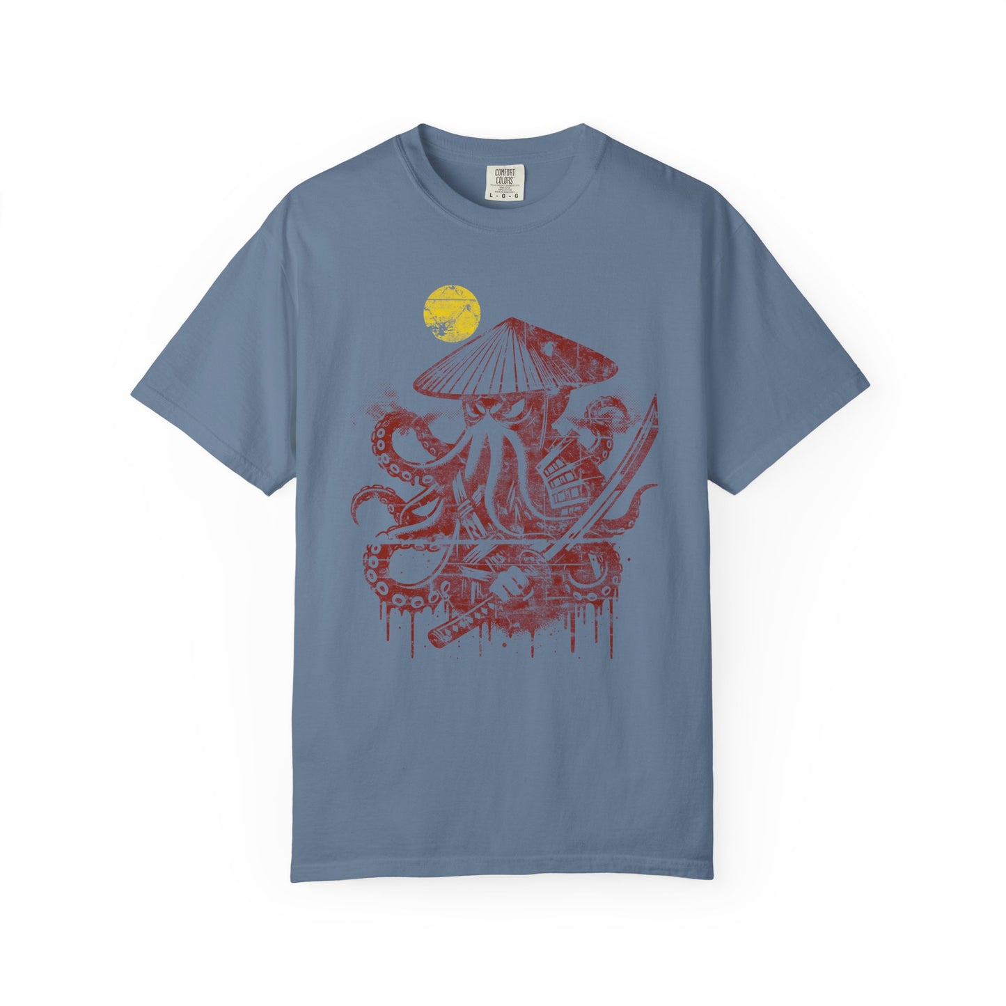 Faded Octopus Samurai T-shirt, Vintage Graphic Tee, Unisex Tee, Distressed Octopus Shirt, Unique Gift