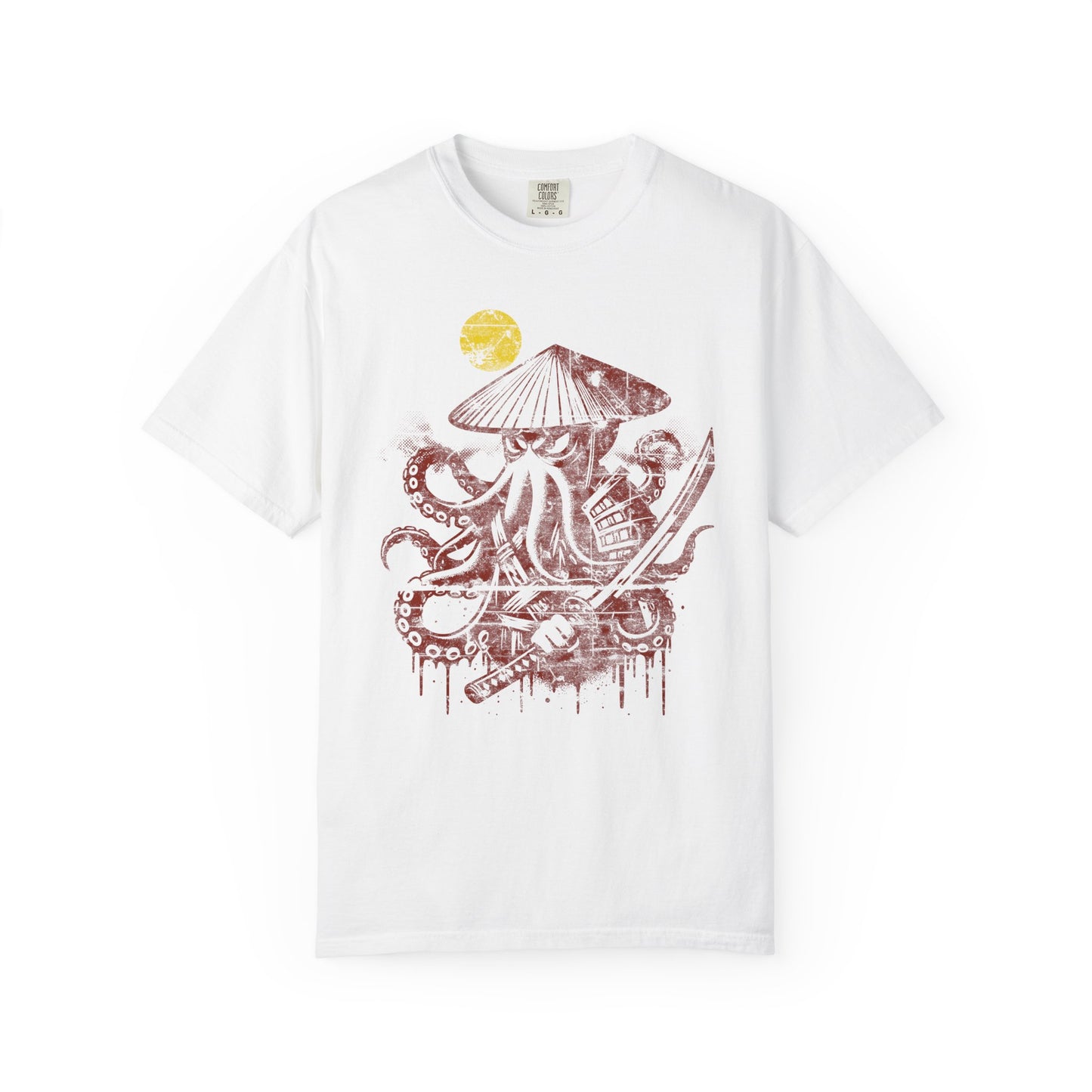Faded Octopus Samurai T-shirt, Vintage Graphic Tee, Unisex Tee, Distressed Octopus Shirt, Unique Gift