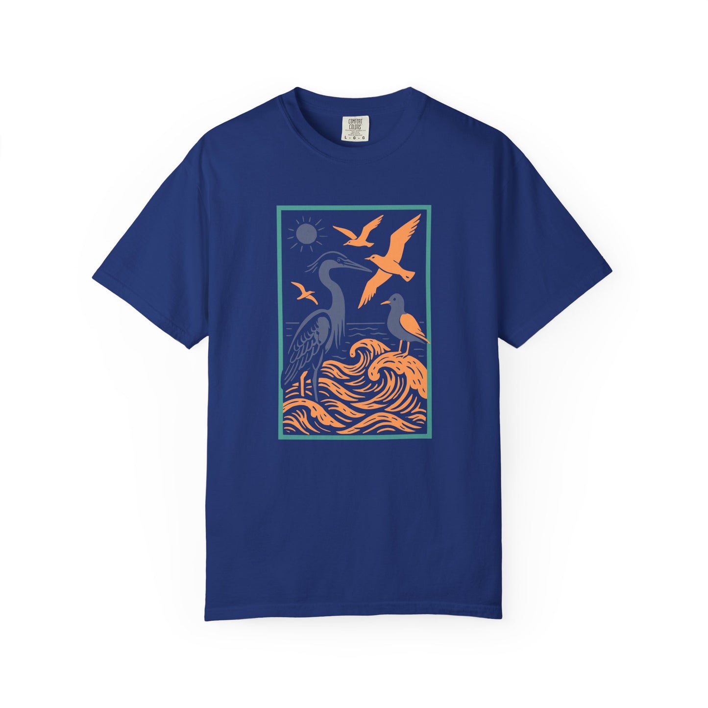 Serene Nature Graphic Tee | Casual Summer T-Shirt, Beachwear, Bird Lover Gift, Eco-Friendly Apparel, Nature Lover Top