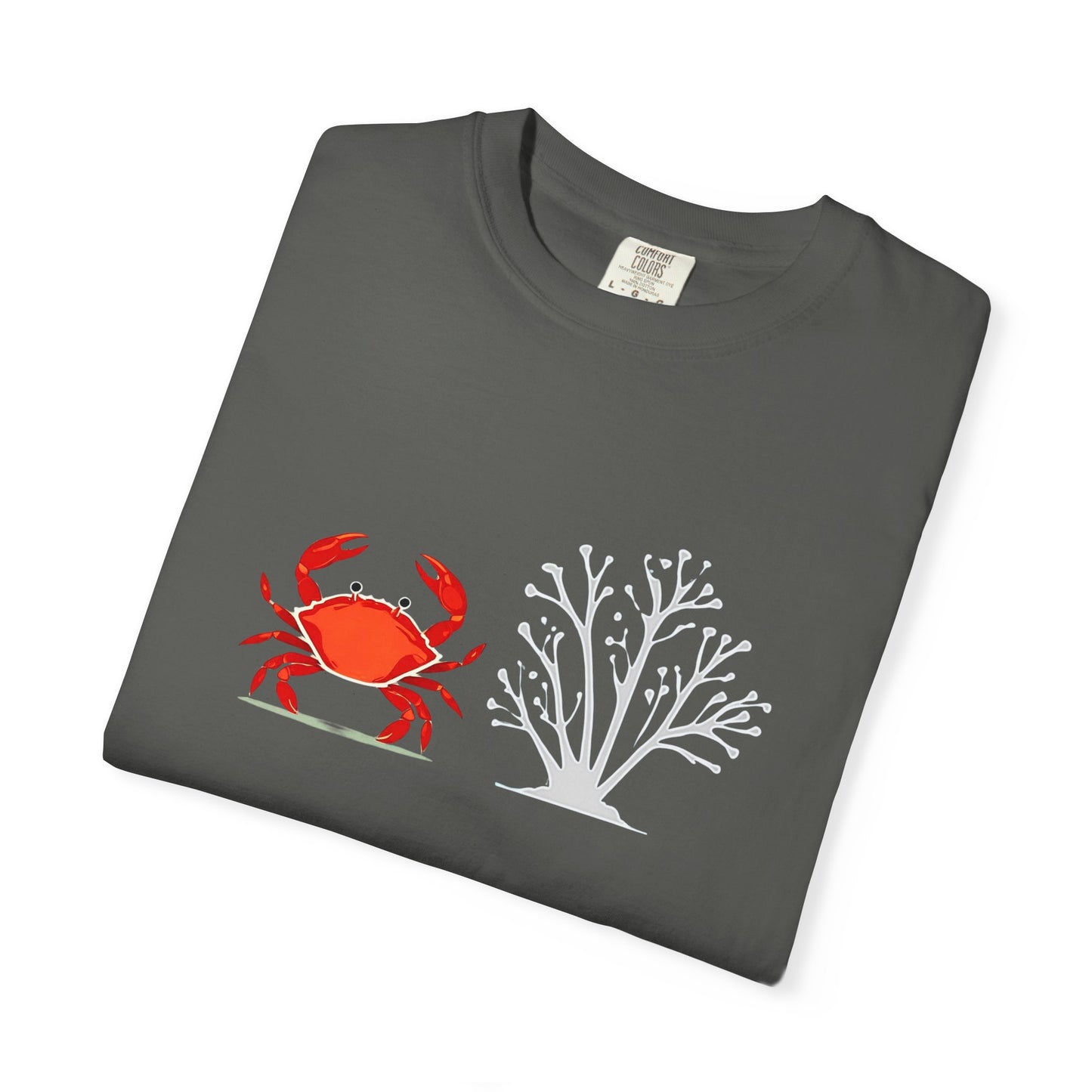 Red Grab And Sun Burnt Coral T-Shirt, 100% Ring-Spun Garment-Dyed Cotton