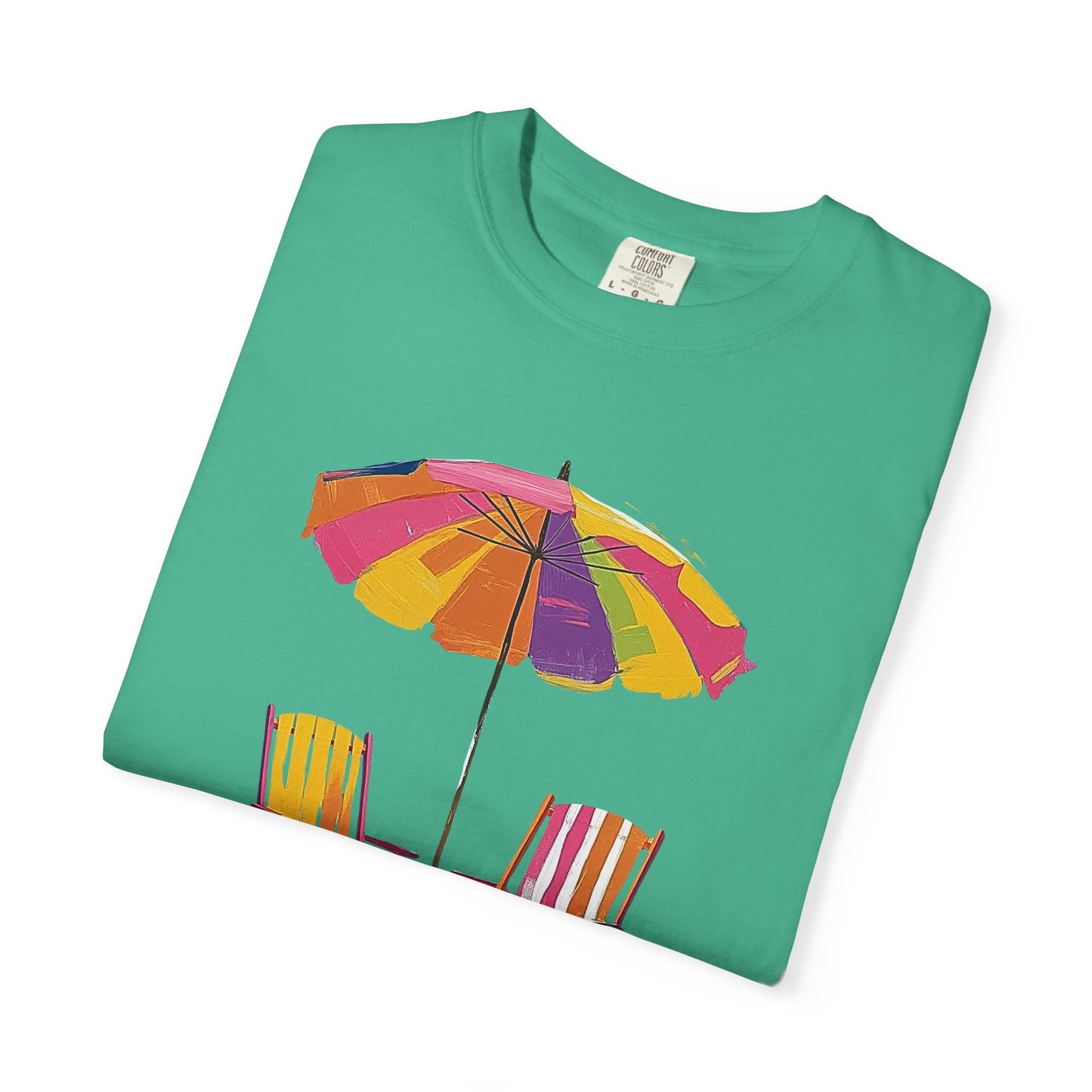 Beach Chairs Vibe T-Shirt, 100% Ring-Spun Garment-Dyed Cotton
